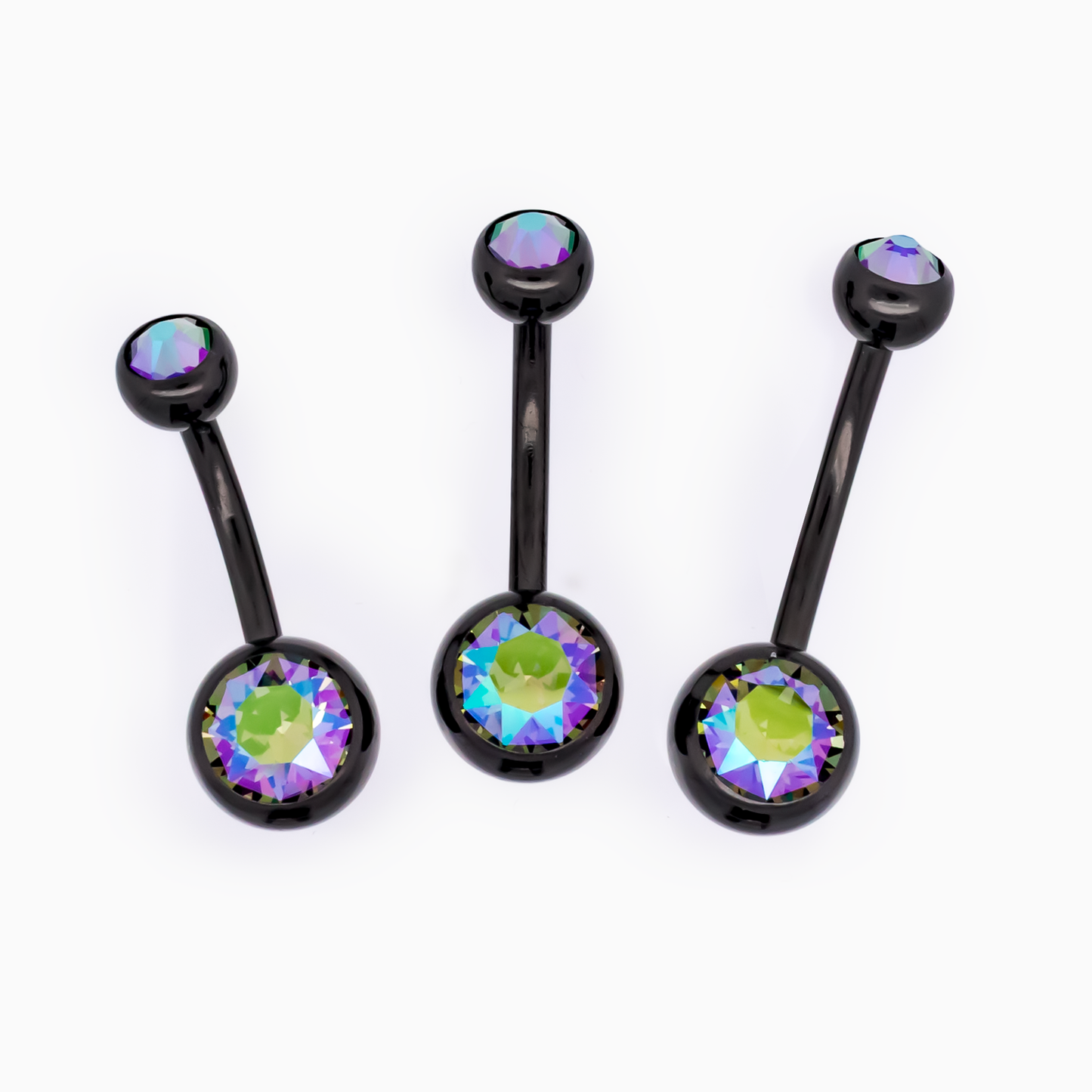 Steel Externally Threaded Navel Ring W/ Black PVD