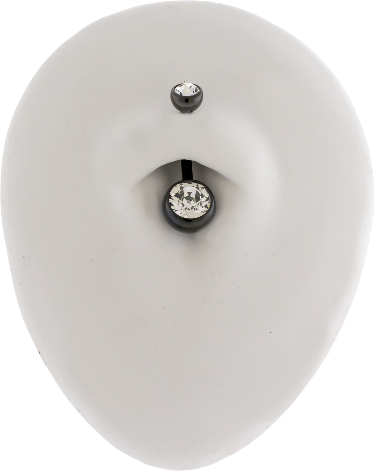 Black PVD Steel Internally Threaded Double Gem Navel Ring