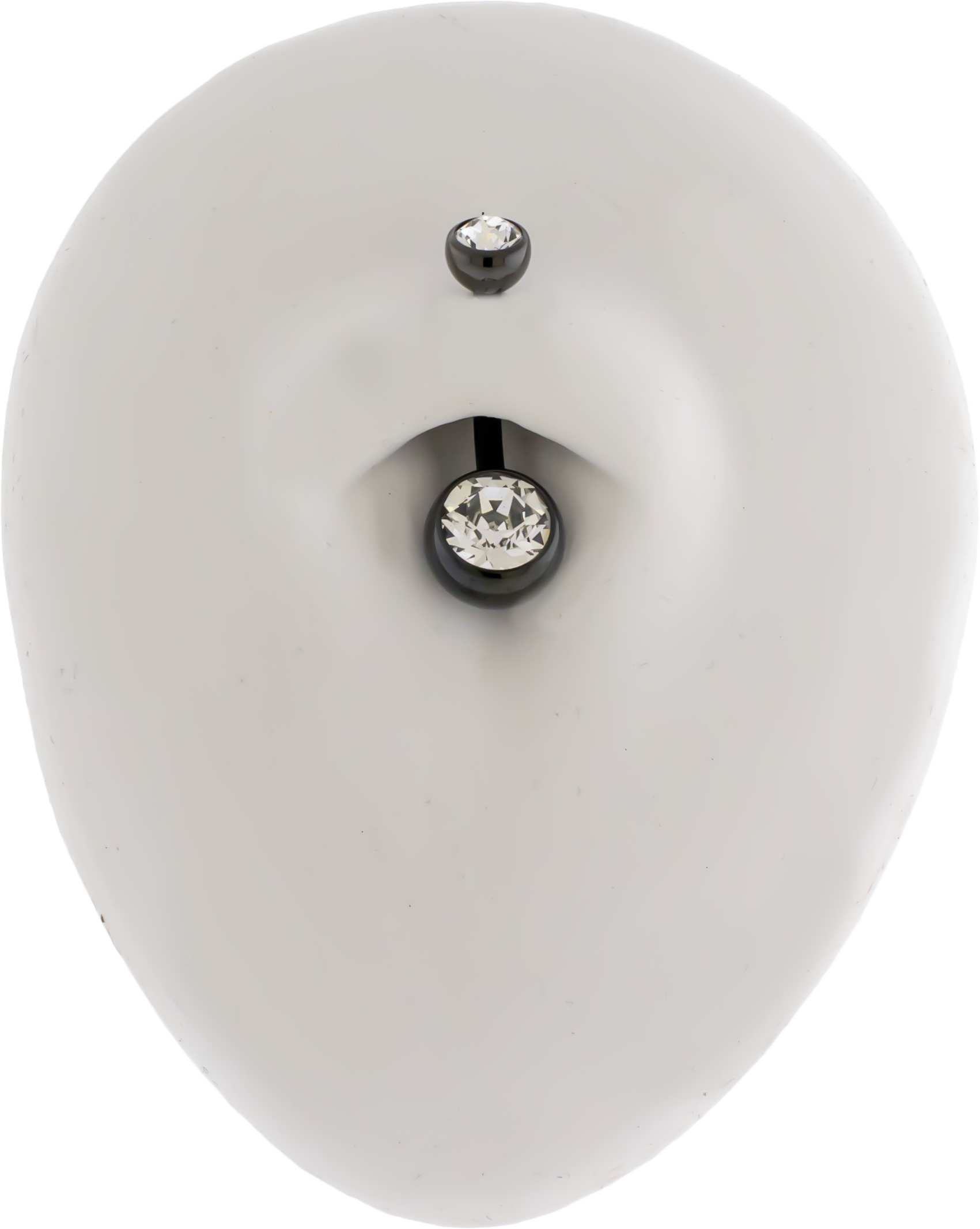 Black PVD Steel Internally Threaded Double Gem Navel Ring