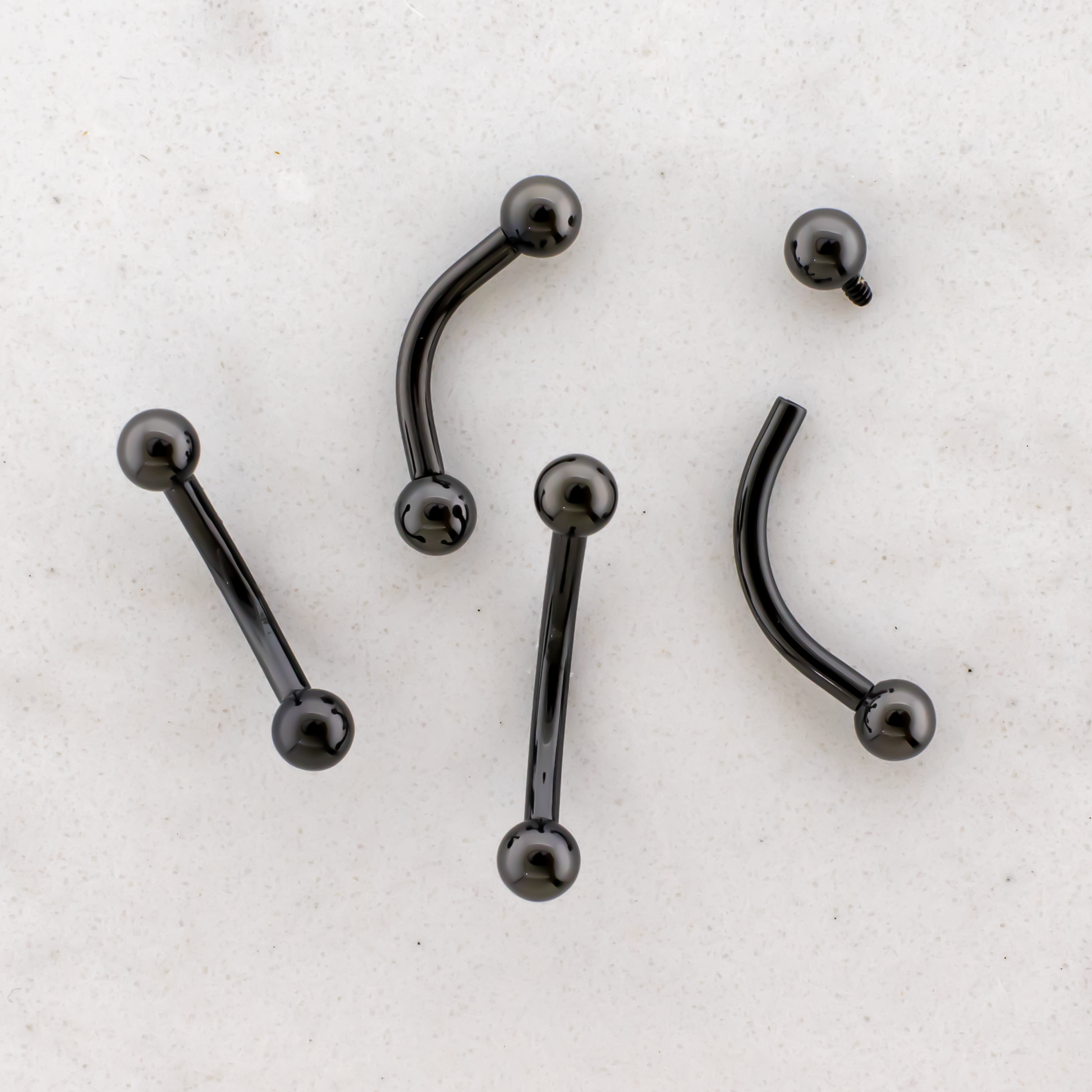 Black PVD Steel Internally Threaded Curved Barbell - Pierced Addiction