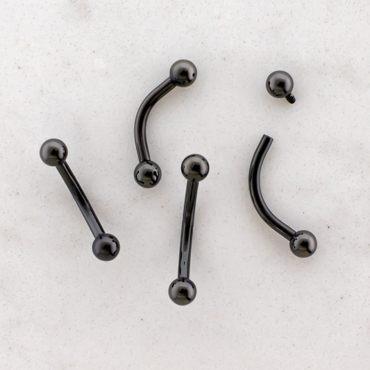 Black PVD Steel Internally Threaded Curved Barbell - Pierced Addiction