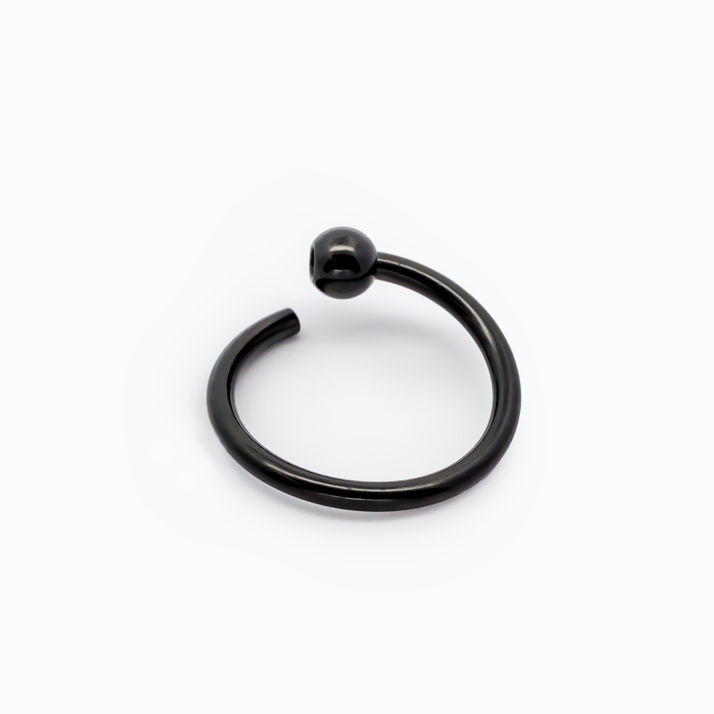 14G - 20G Black PVD Steel Fixed Bead Captive Rings