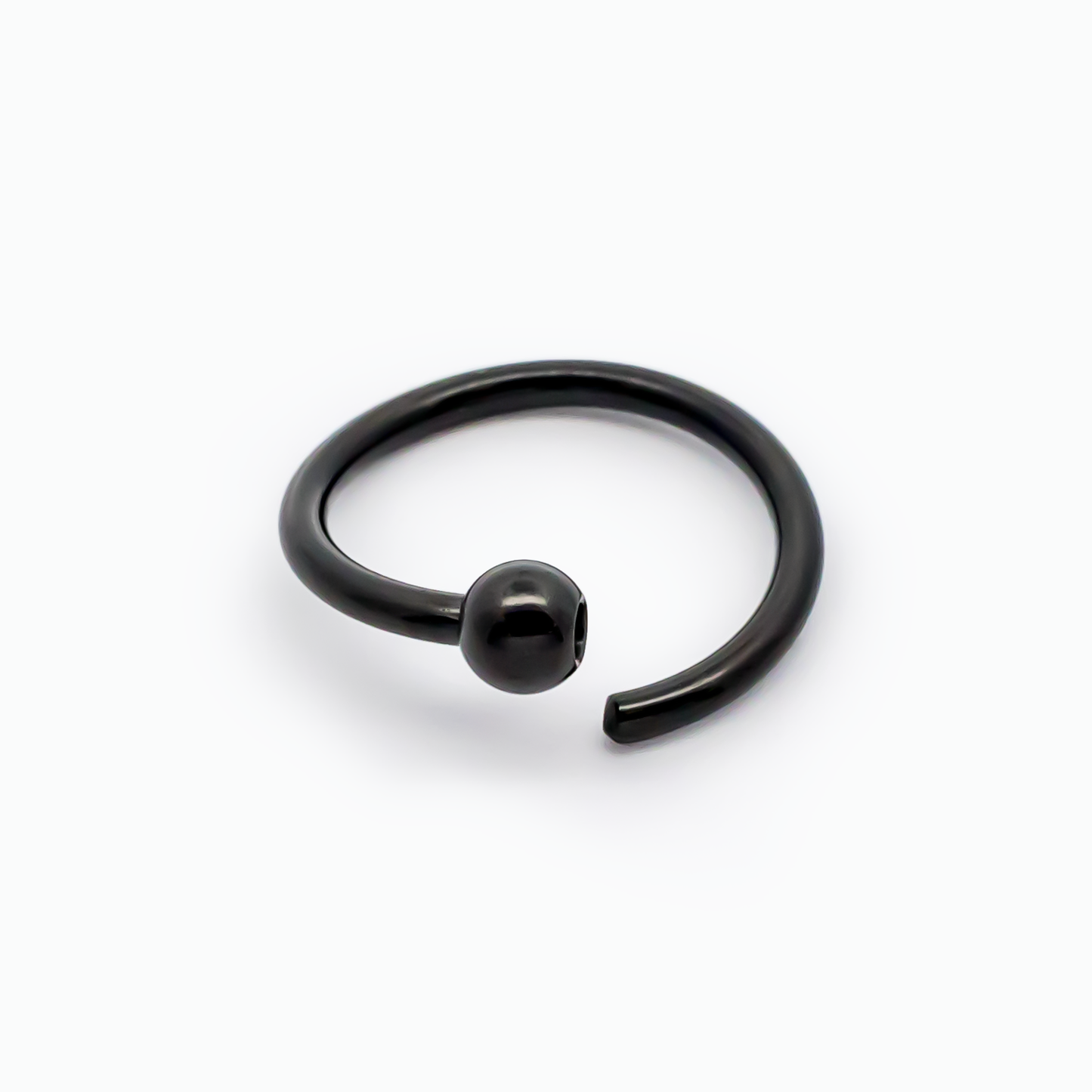 14G - 20G Black PVD Steel Fixed Bead Captive Rings