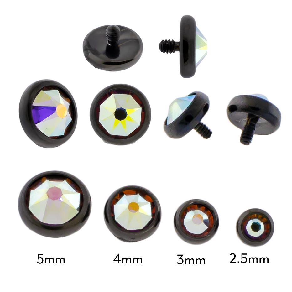 Steel Internally Threaded Gem Disc W/ Black PVD