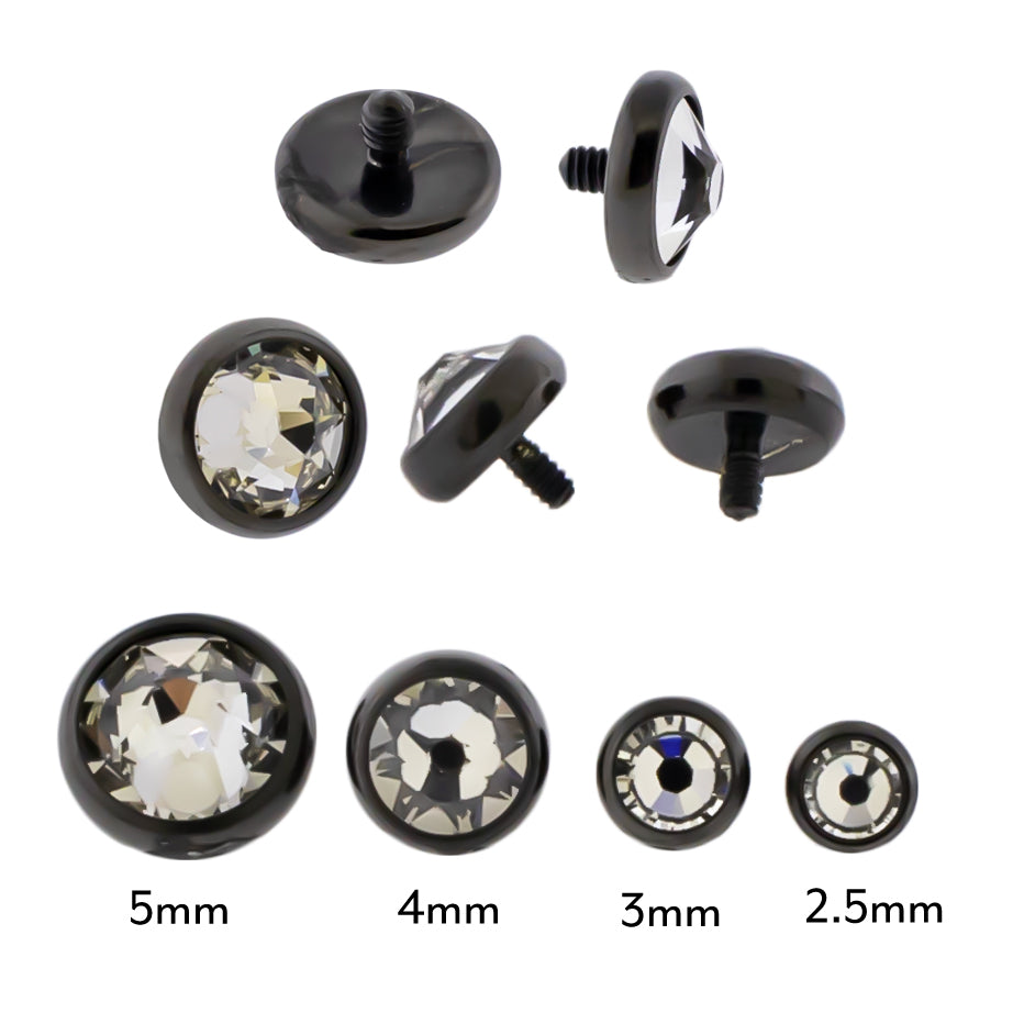 Steel Internally Threaded Gem Disc W/ Black PVD