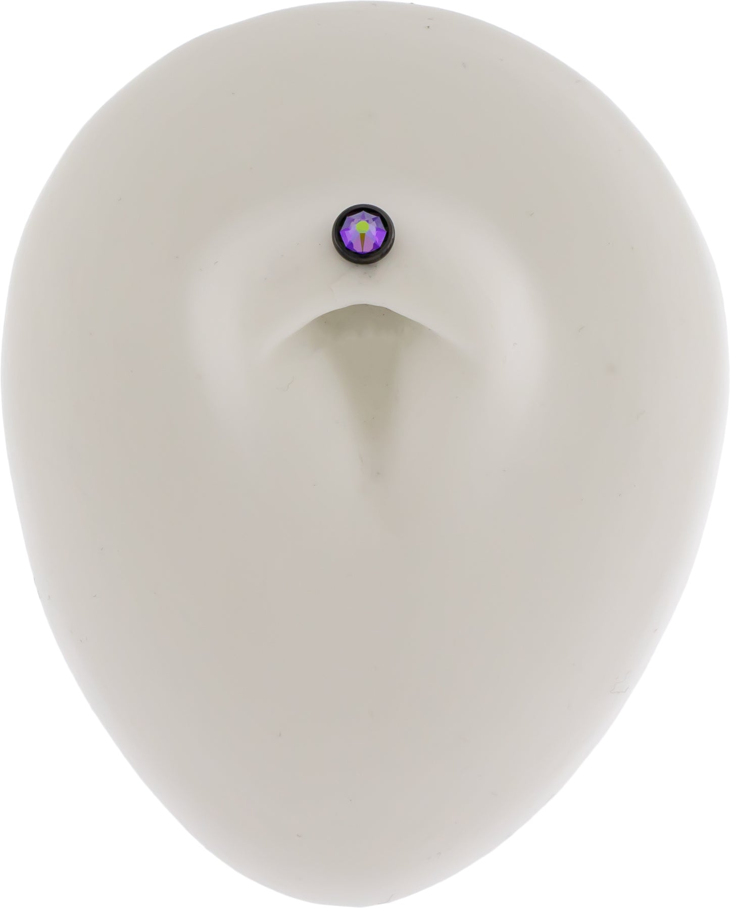 Steel Internally Threaded Gem Disc W/ Black PVD