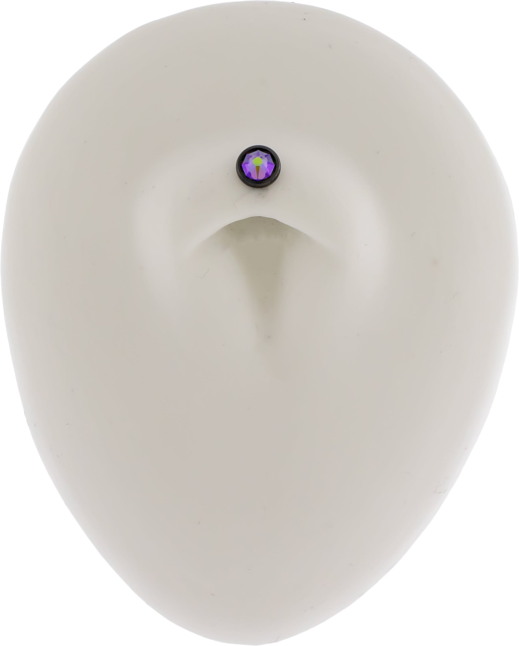 Steel Internally Threaded Gem Disc W/ Black PVD