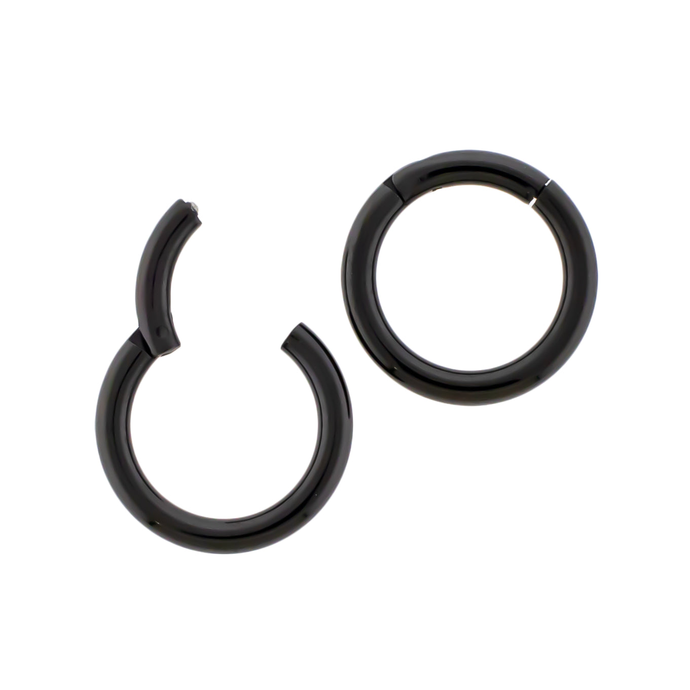 20G - 10G Steel Black PVD Hinged Segment Rings
