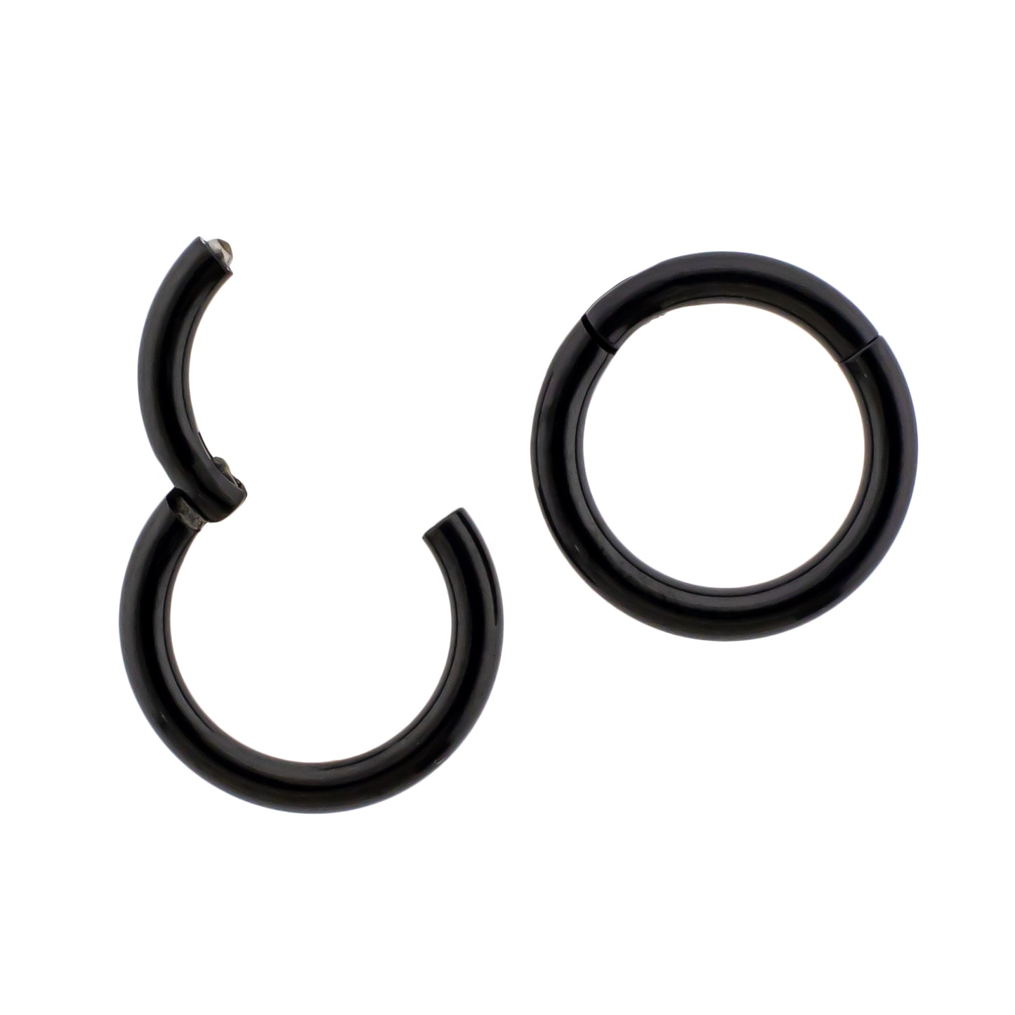 20G - 10G Steel Black PVD Hinged Segment Rings - Pierced Addiction