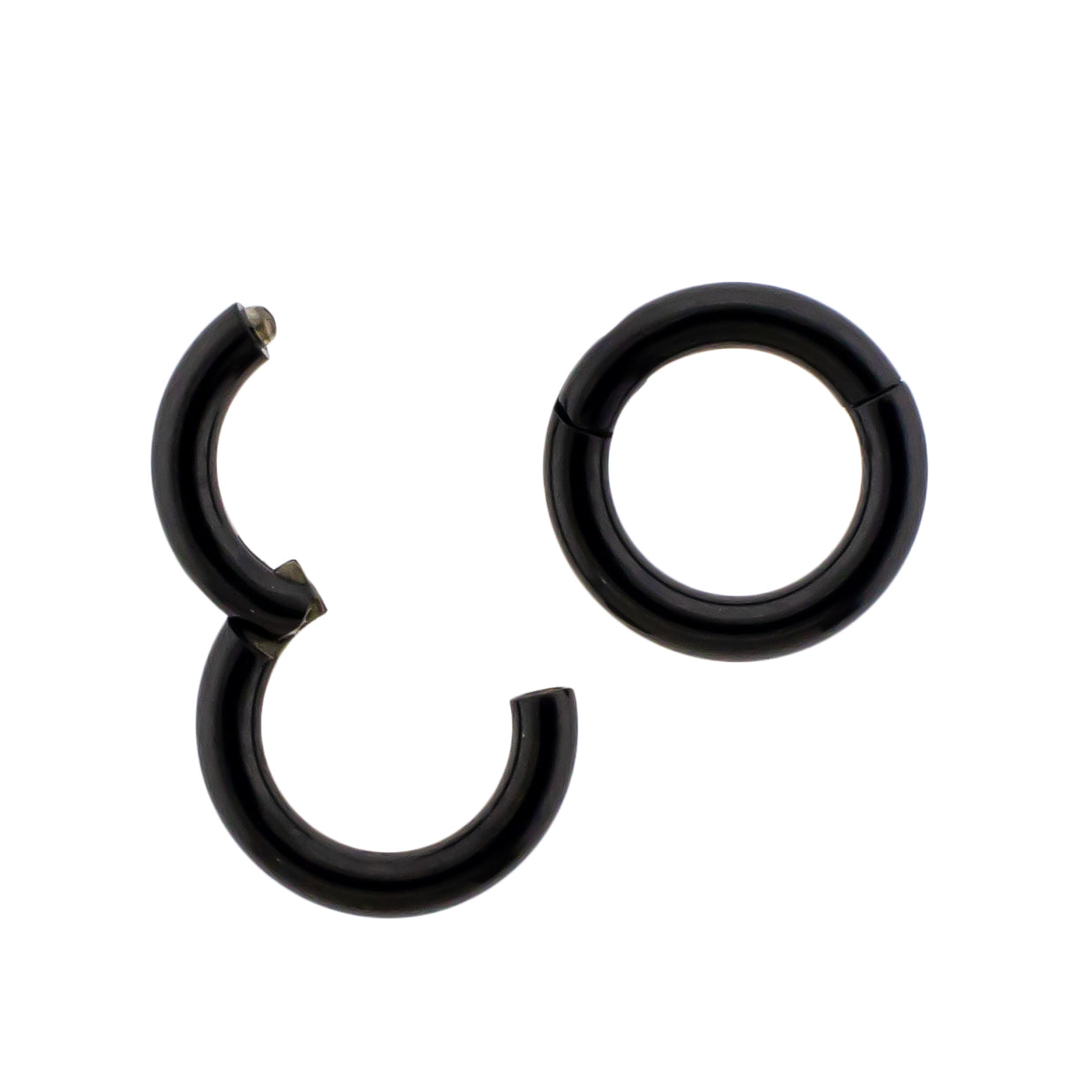 20G - 10G Steel Black PVD Hinged Segment Rings - Pierced Addiction