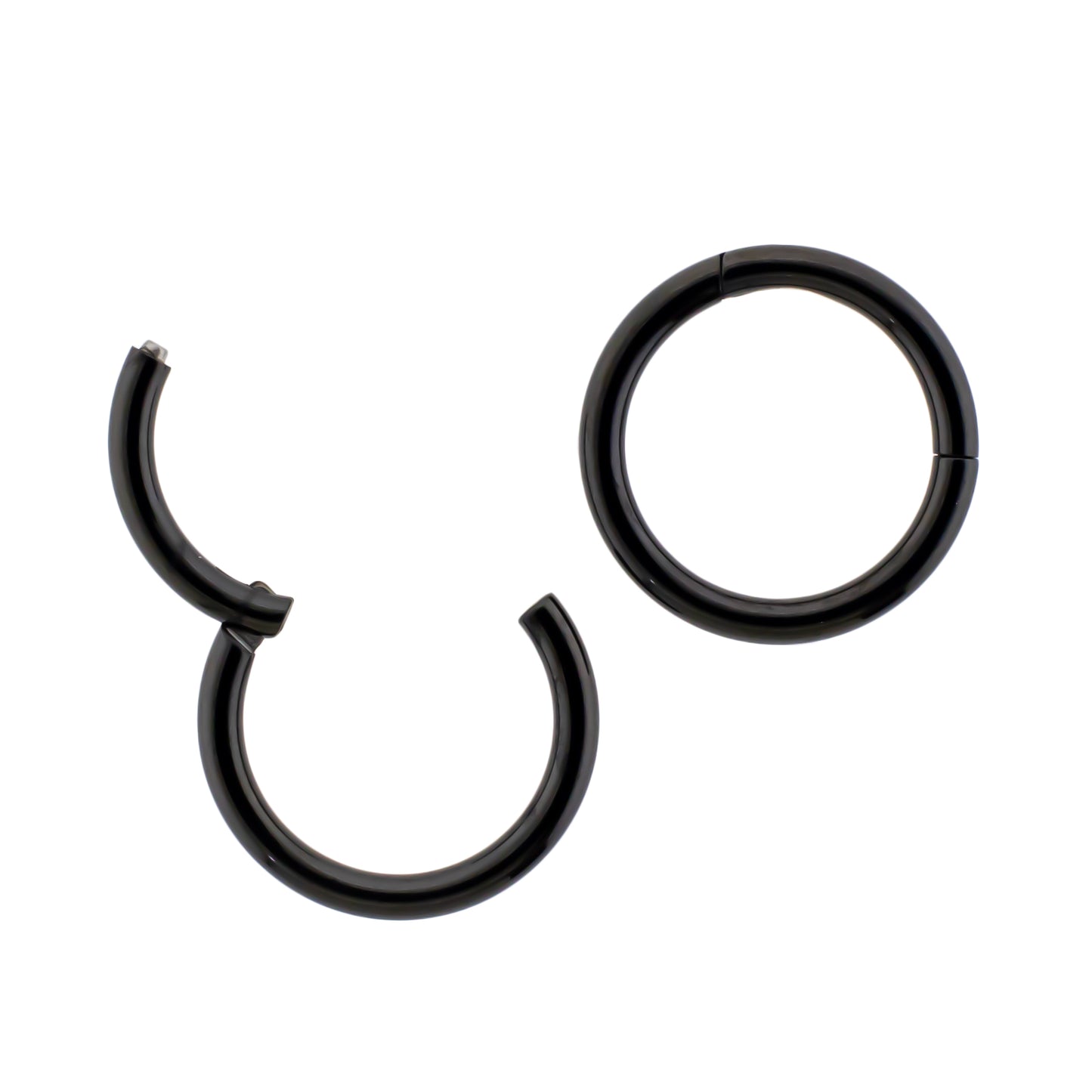 20G - 10G Steel Black PVD Hinged Segment Rings - Pierced Addiction