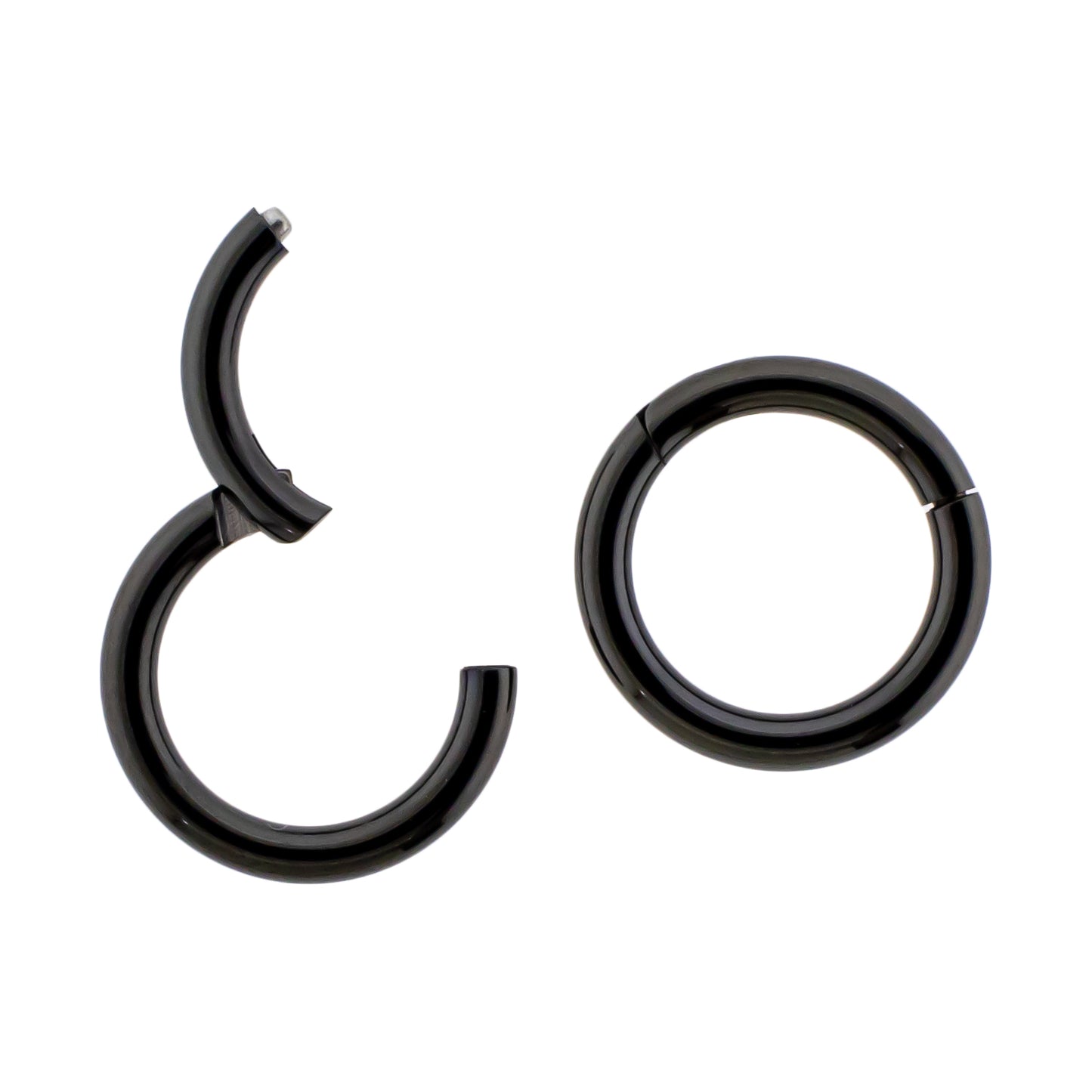 20G - 10G Steel Black PVD Hinged Segment Rings - Pierced Addiction