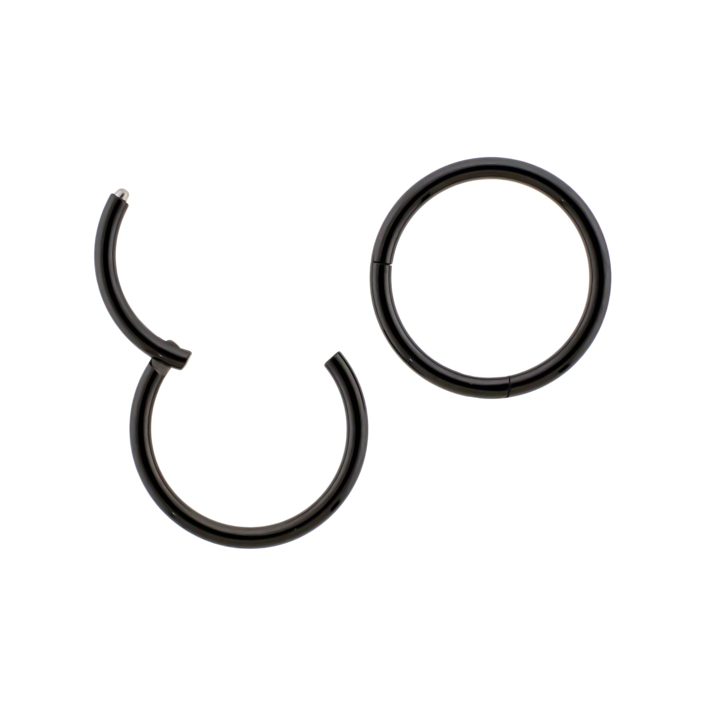 20G - 10G Steel Black PVD Hinged Segment Rings - Pierced Addiction