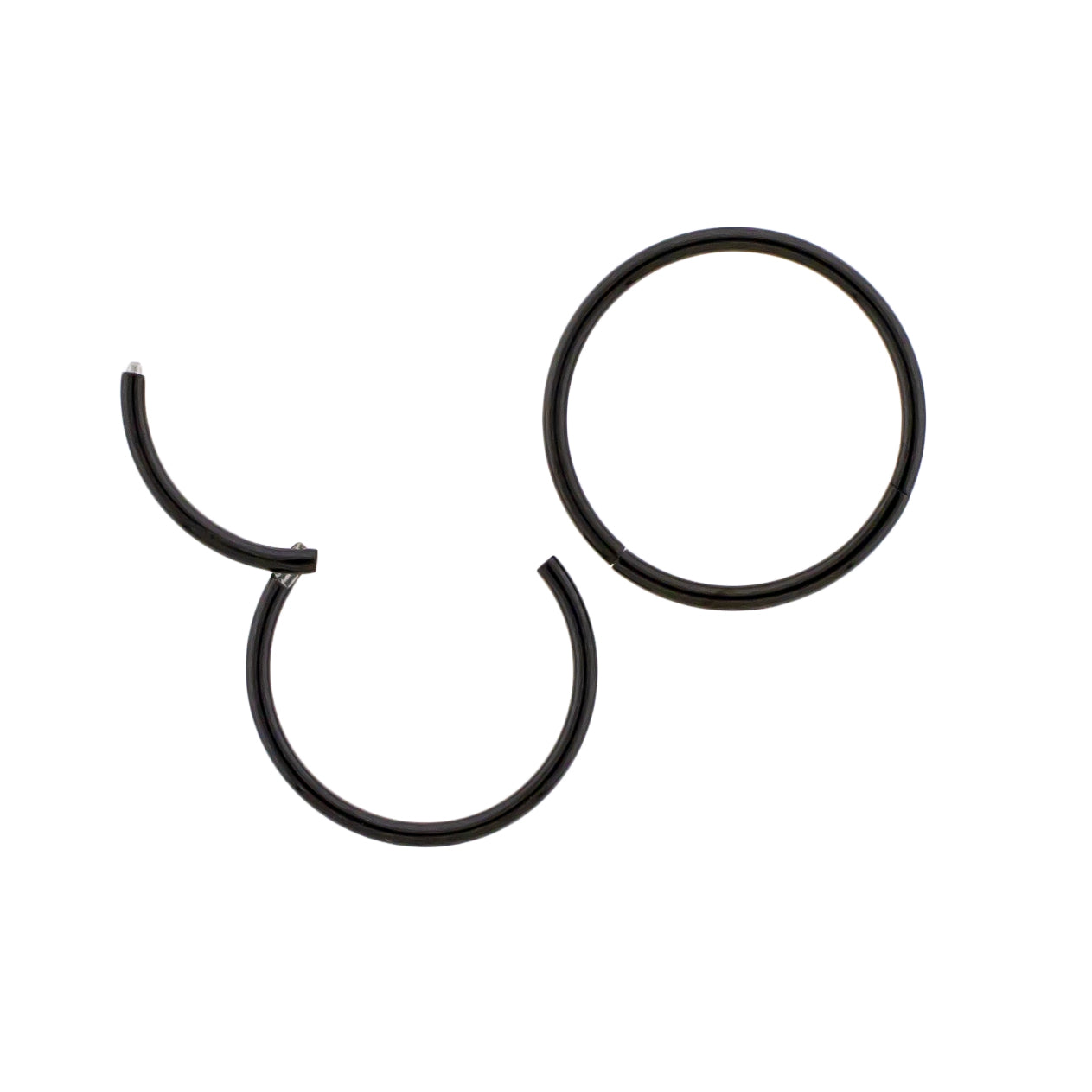 20G - 10G Steel Black PVD Hinged Segment Rings - Pierced Addiction