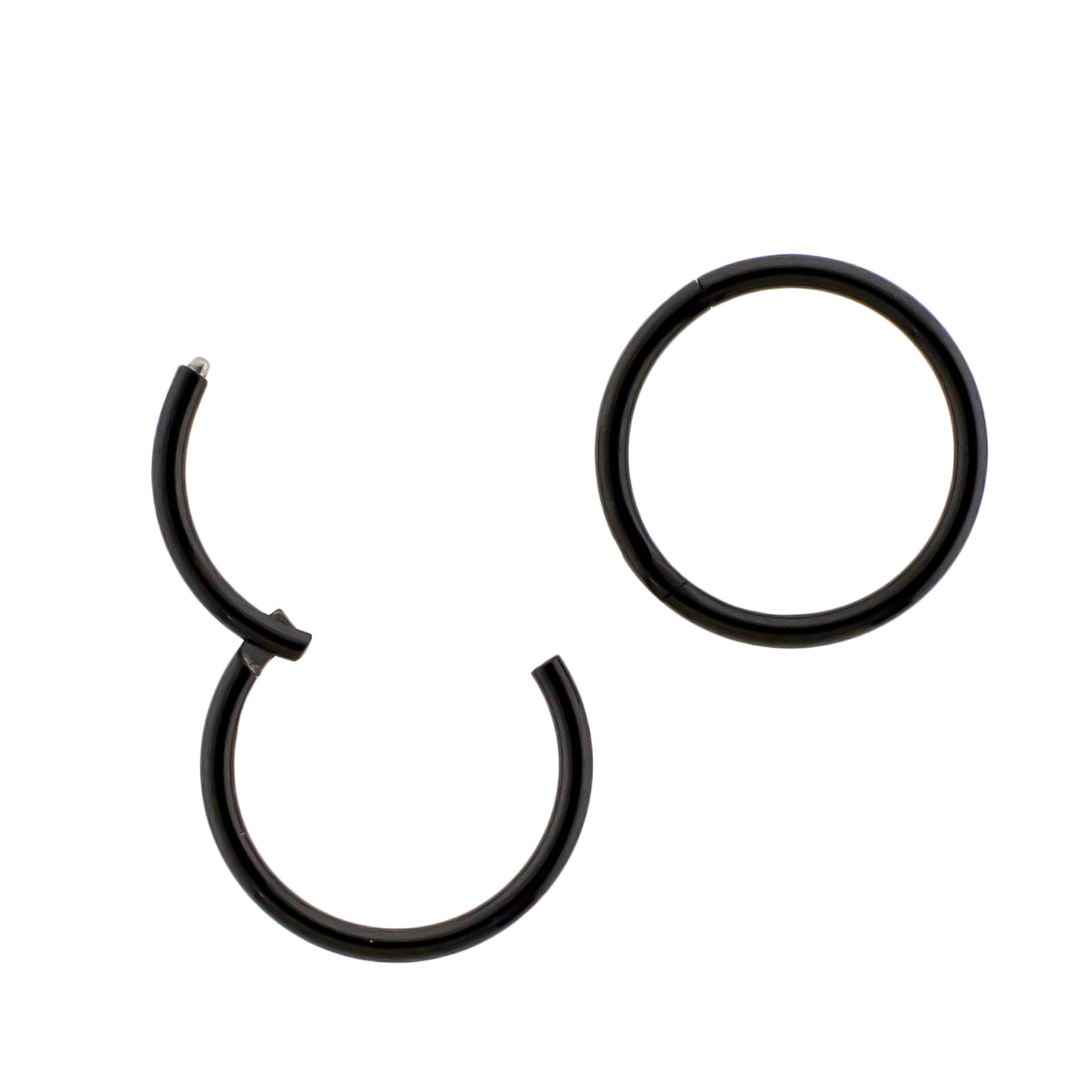 20G - 10G Steel Black PVD Hinged Segment Rings - Pierced Addiction