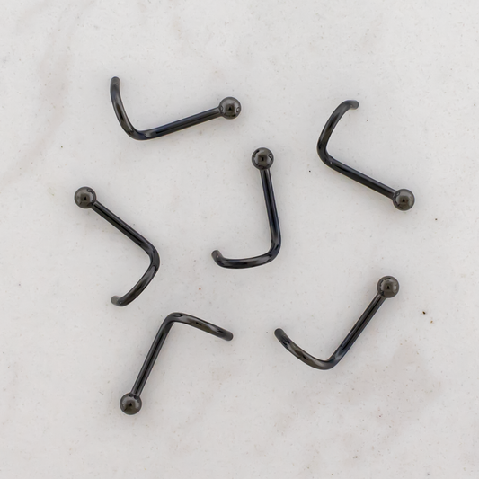Steel Nose Screw With Black PVD Coating - Pierced Addiction