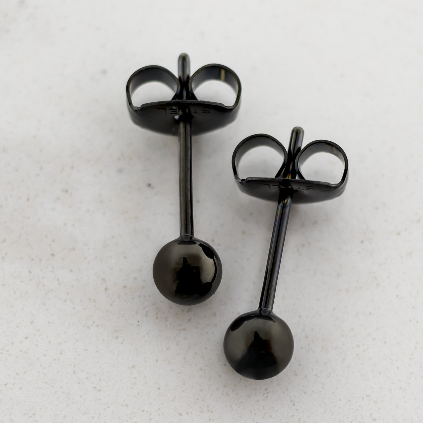 Steel Plain Ball Earring Studs