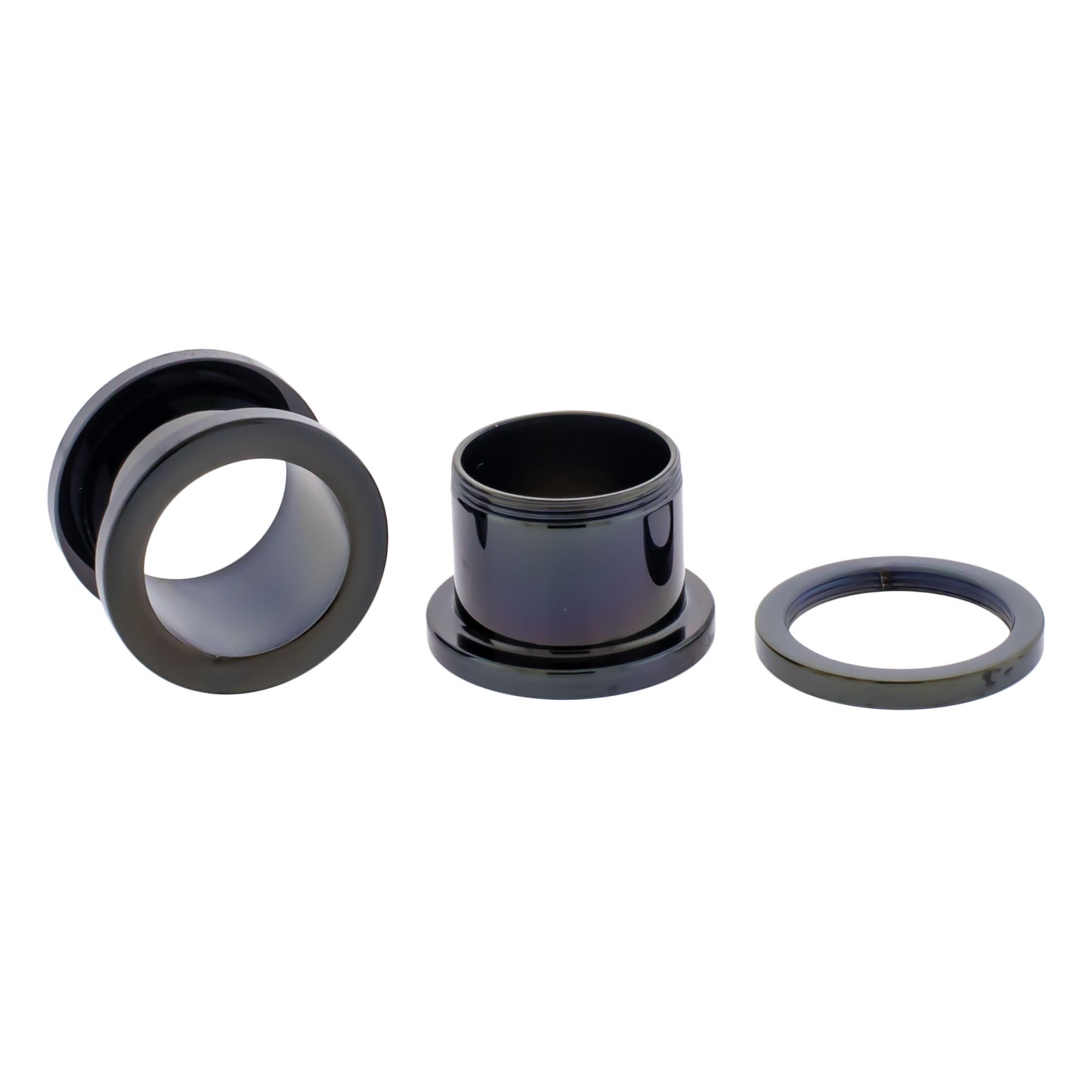 Black PVD Steel Externally Threaded Tunnels - Pierced Addiction