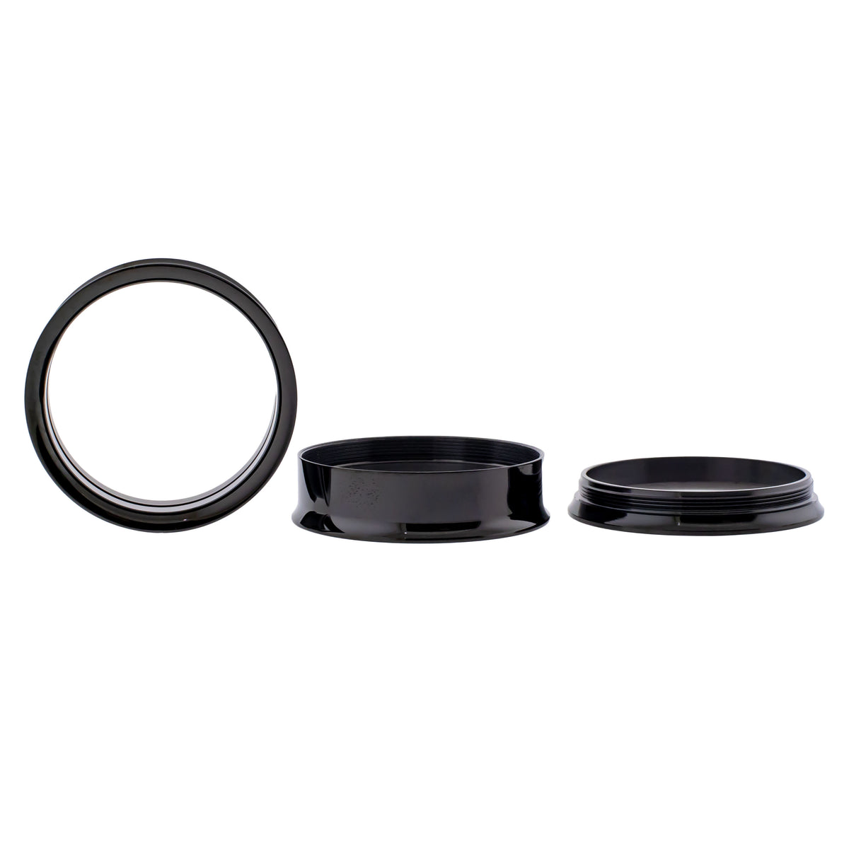 Black Steel Double Flare Tunnels - Internally Threaded - Pierced Addiction