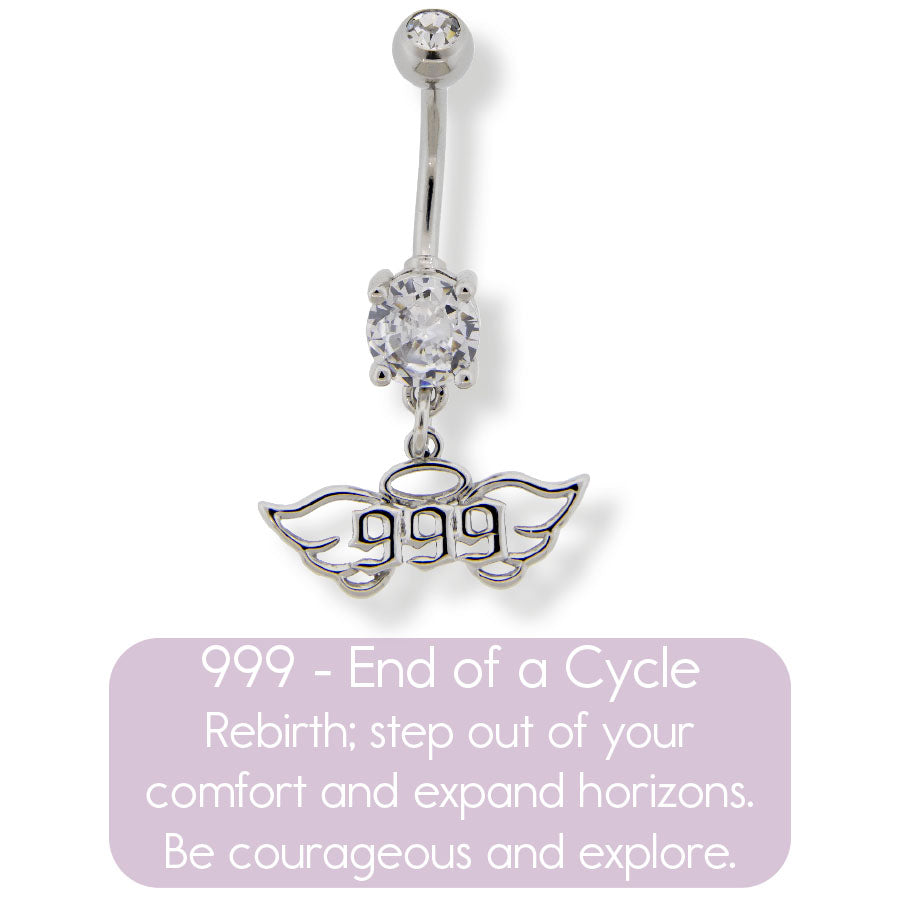 14G Angel Number Navel Ring - Pierced Addiction