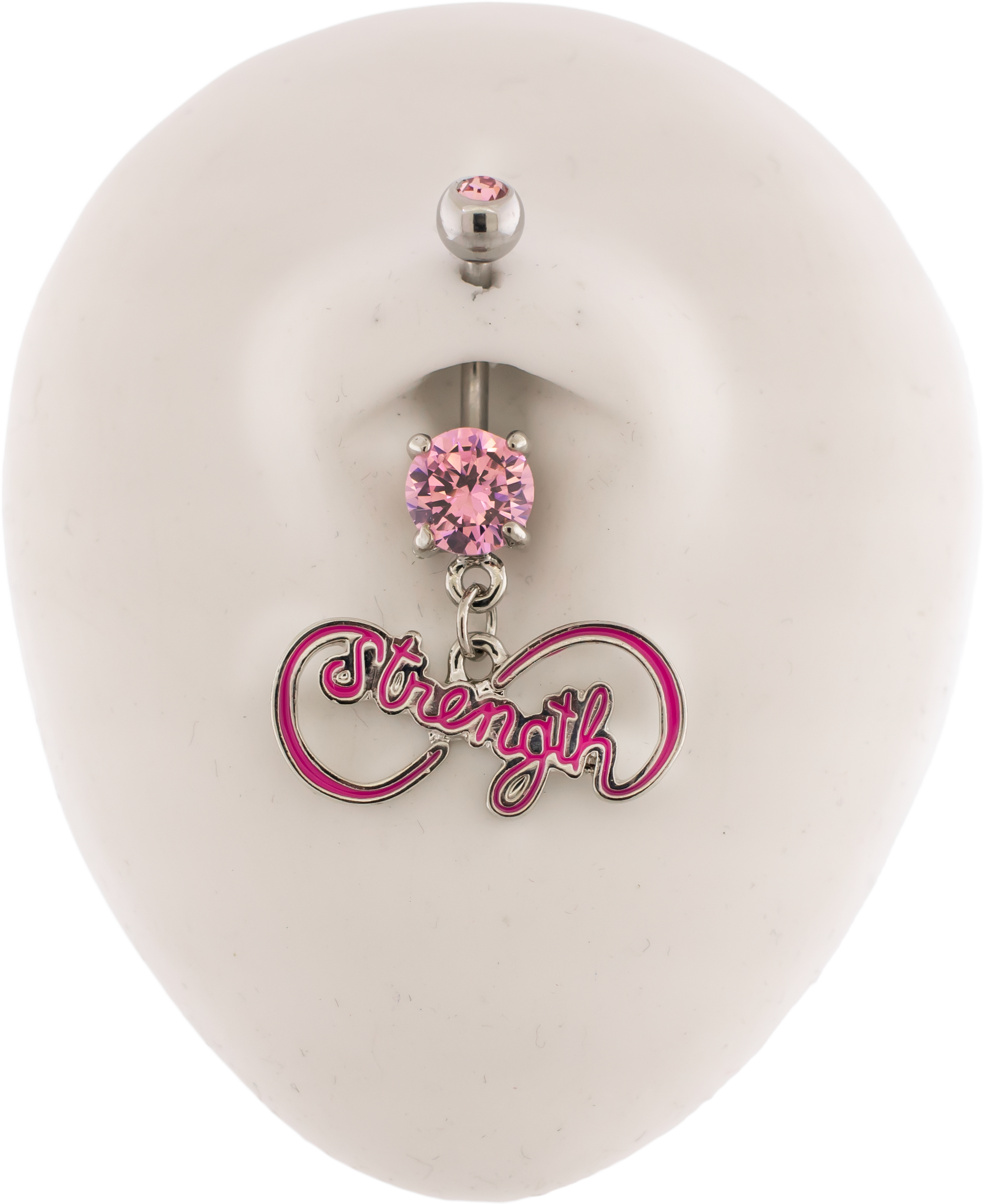 14G Breast Cancer Awareness Infinity Symbol Navel Ring