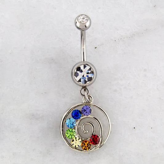 14G Chakra Swirl Navel Ring - Pierced Addiction