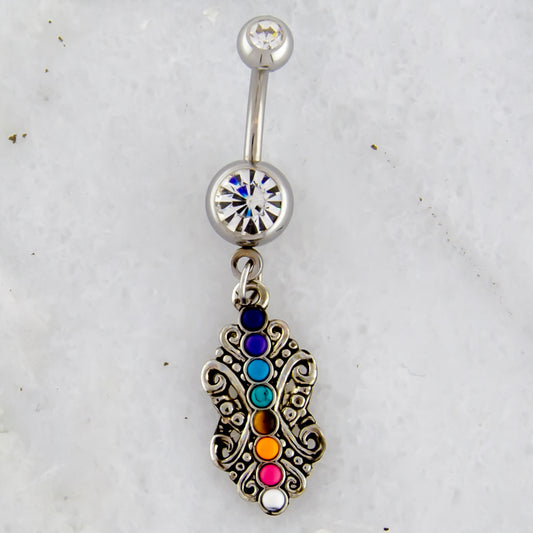 14G Filigree Chakra Navel Ring - Pierced Addiction