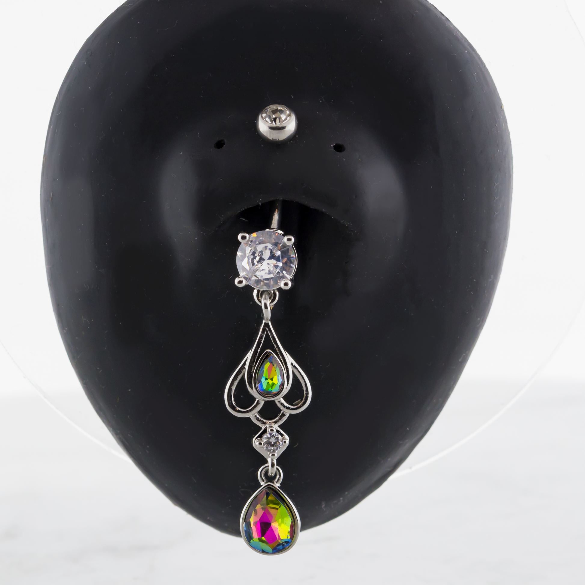 14G Cutout Accents With Gems Navel Ring - Pierced Addiction