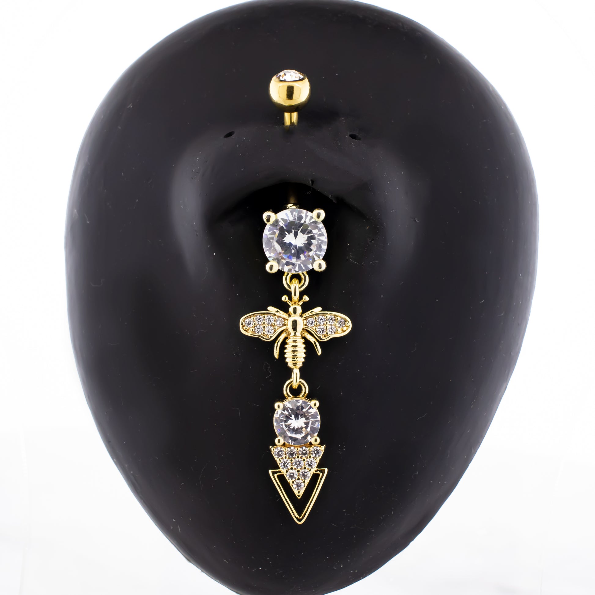 14G Gold-Plated Dangling Bee Navel Ring Navel Ring