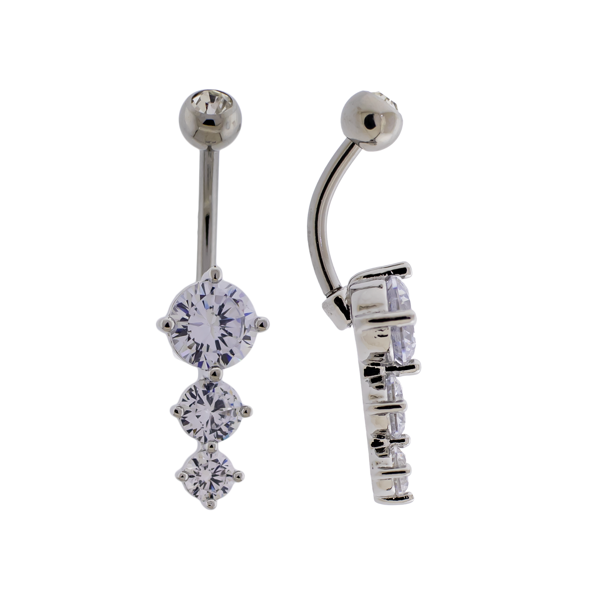 14G Cascading Round Gems Navel Barbell - Pierced Addiction