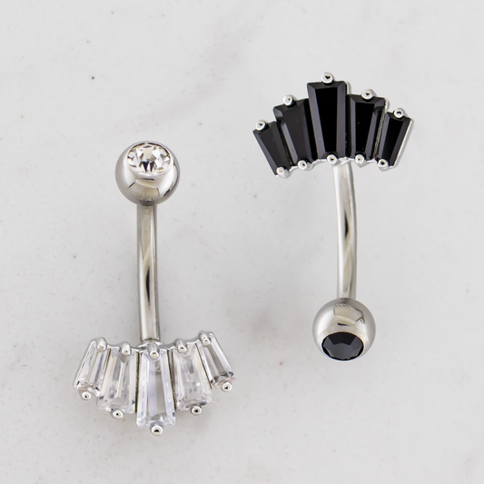 14G Fanned Baguette Navel Barbell - Pierced Addiction