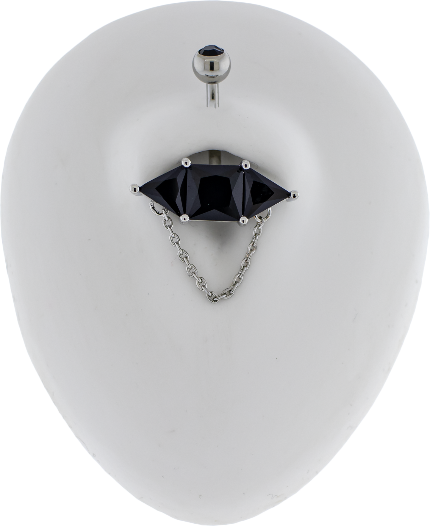 14G Baguette w/ Chain Navel Barbell - Pierced Addiction