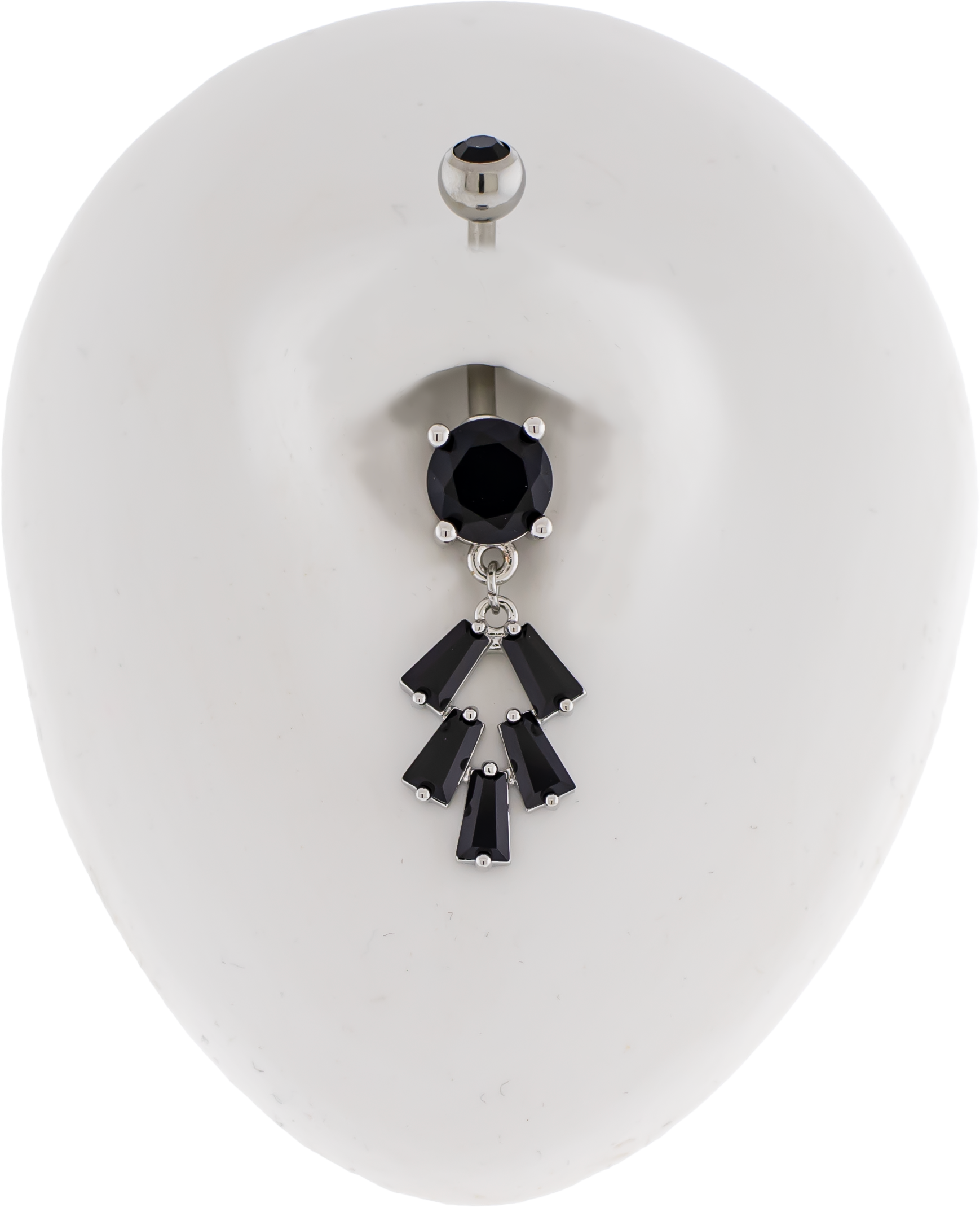 14G Baguette Cluster Navel Barbell - Pierced Addiction