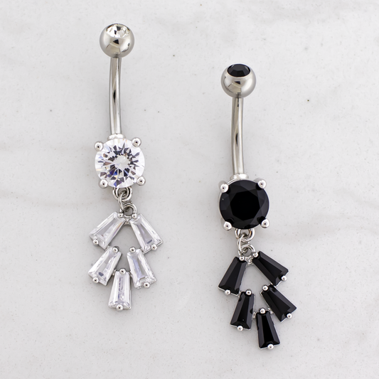 14G Baguette Cluster Navel Barbell - Pierced Addiction
