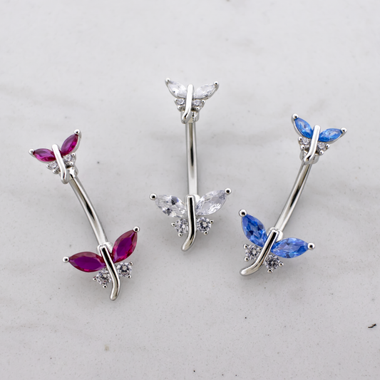 14G Gem Dragonfly Navel Ring - Pierced Addiction