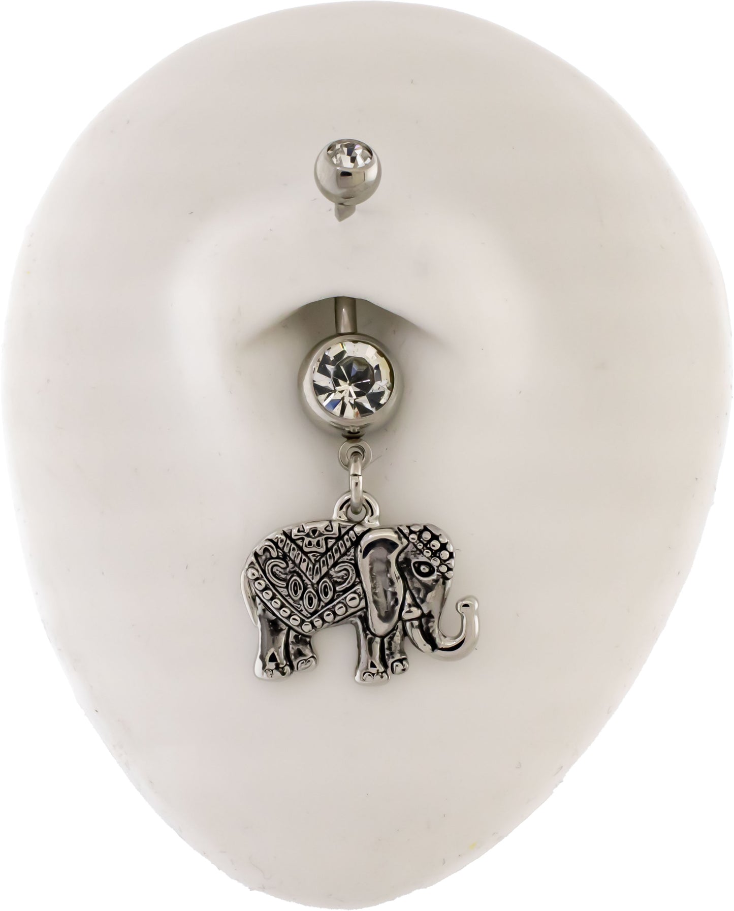 14G Decorative Elephant Navel Ring - Pierced Addiction