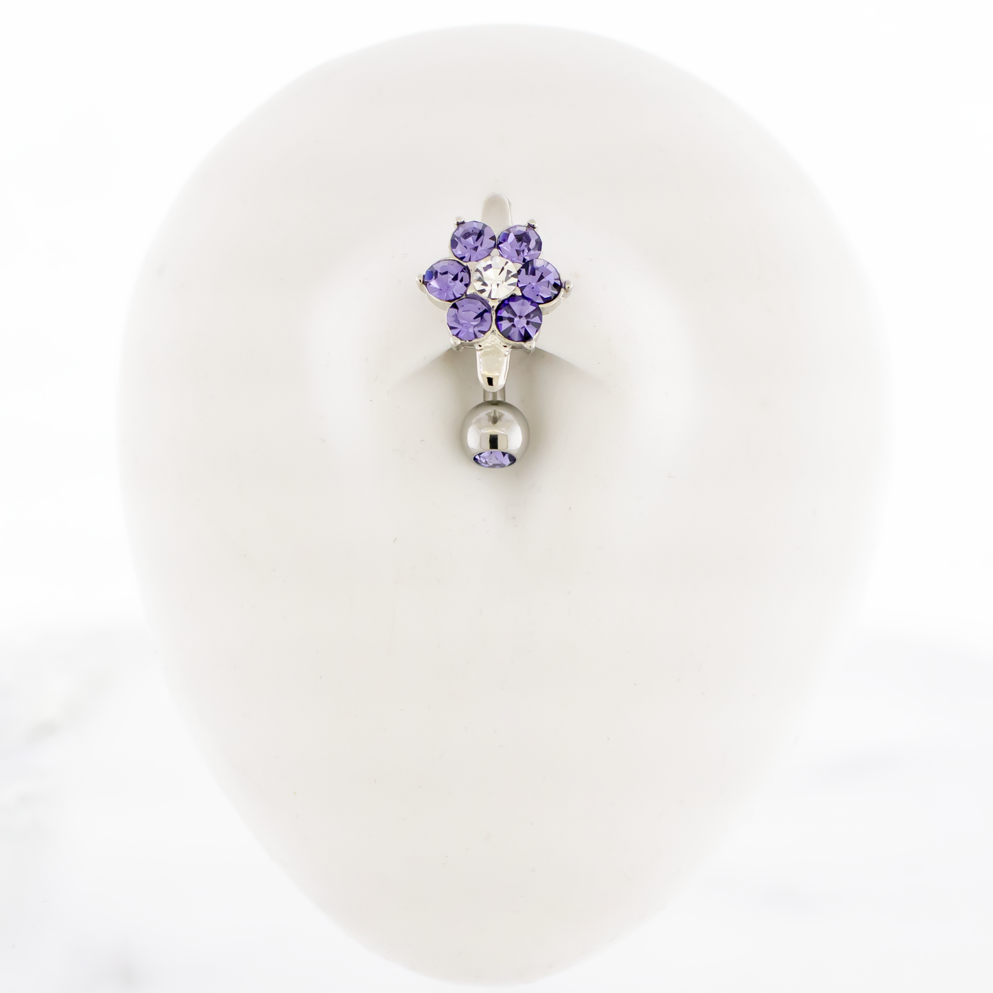 14G Gem Flower Top Drop Navel Ring