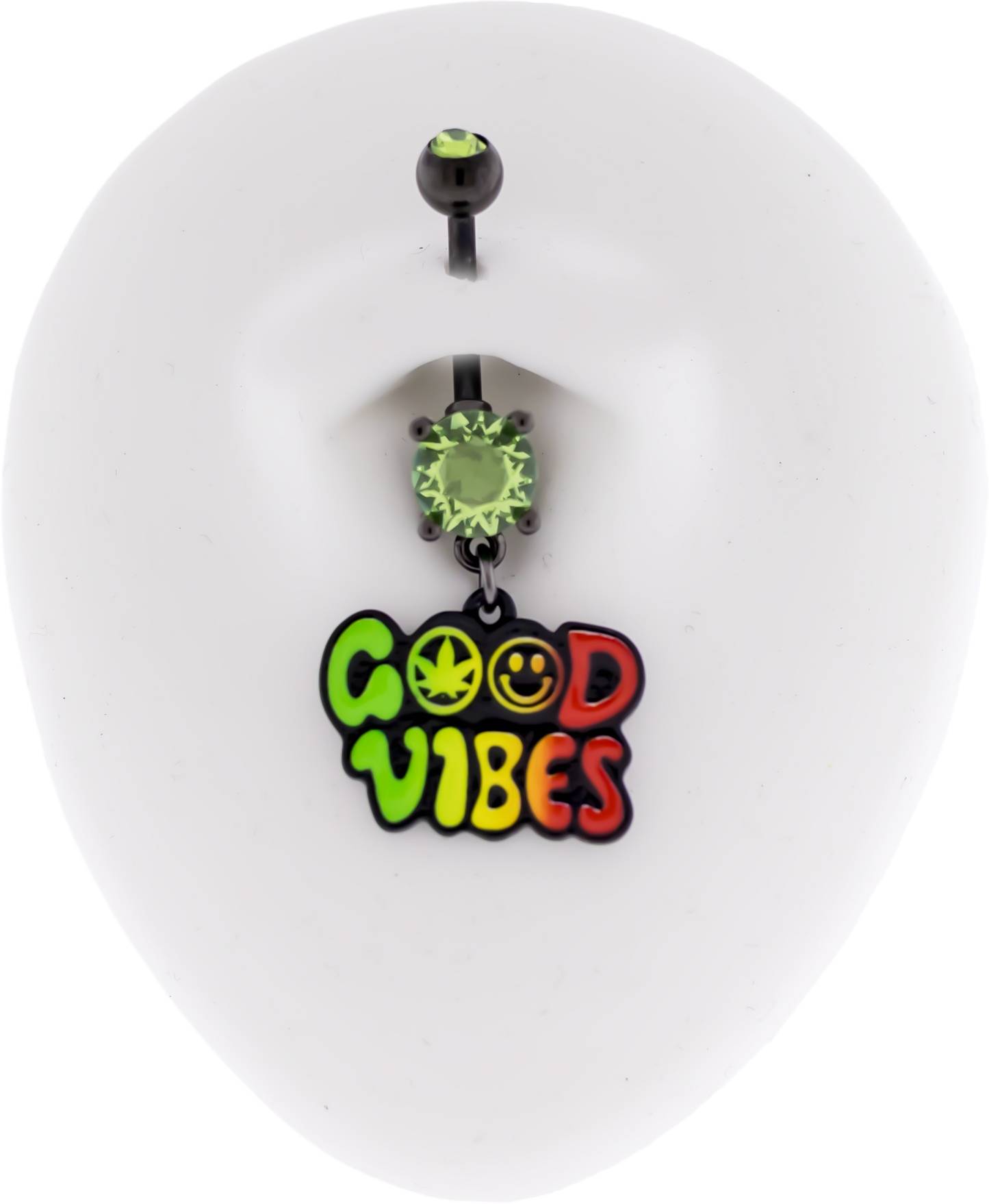 14G Good Vibes Pot Leaf Navel Ring - Pierced Addiction