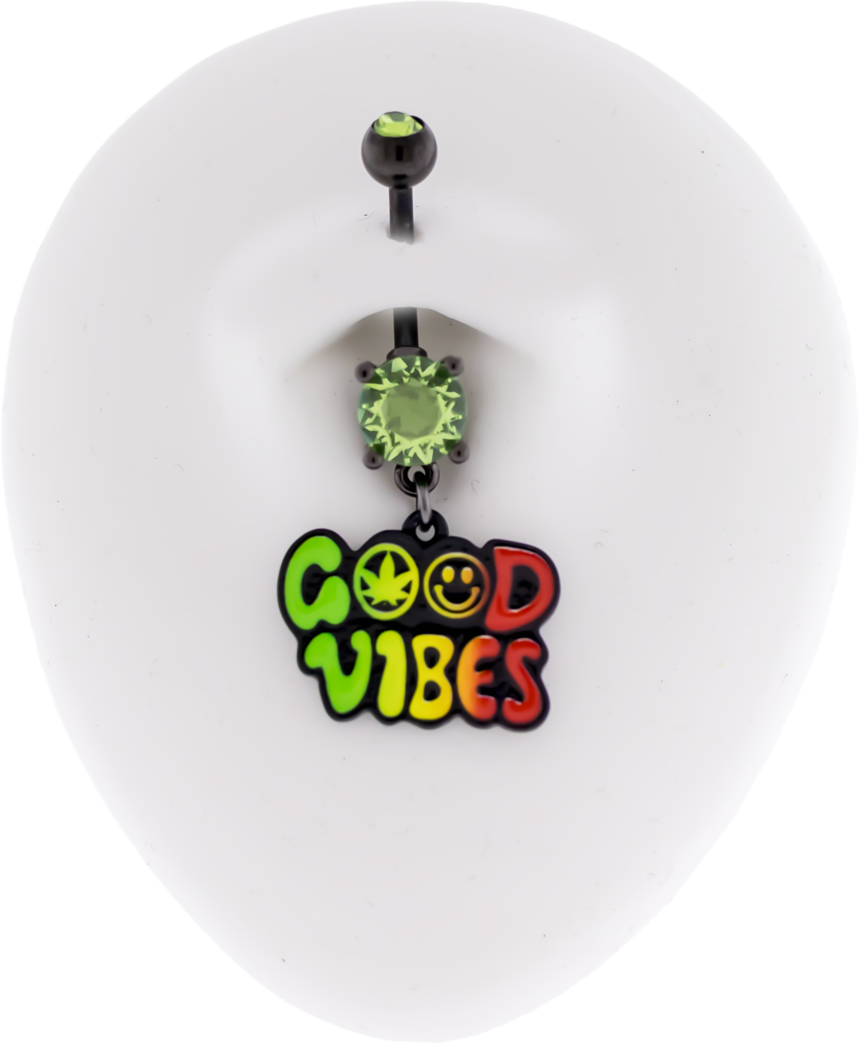 14G Good Vibes Pot Leaf Navel Ring - Pierced Addiction