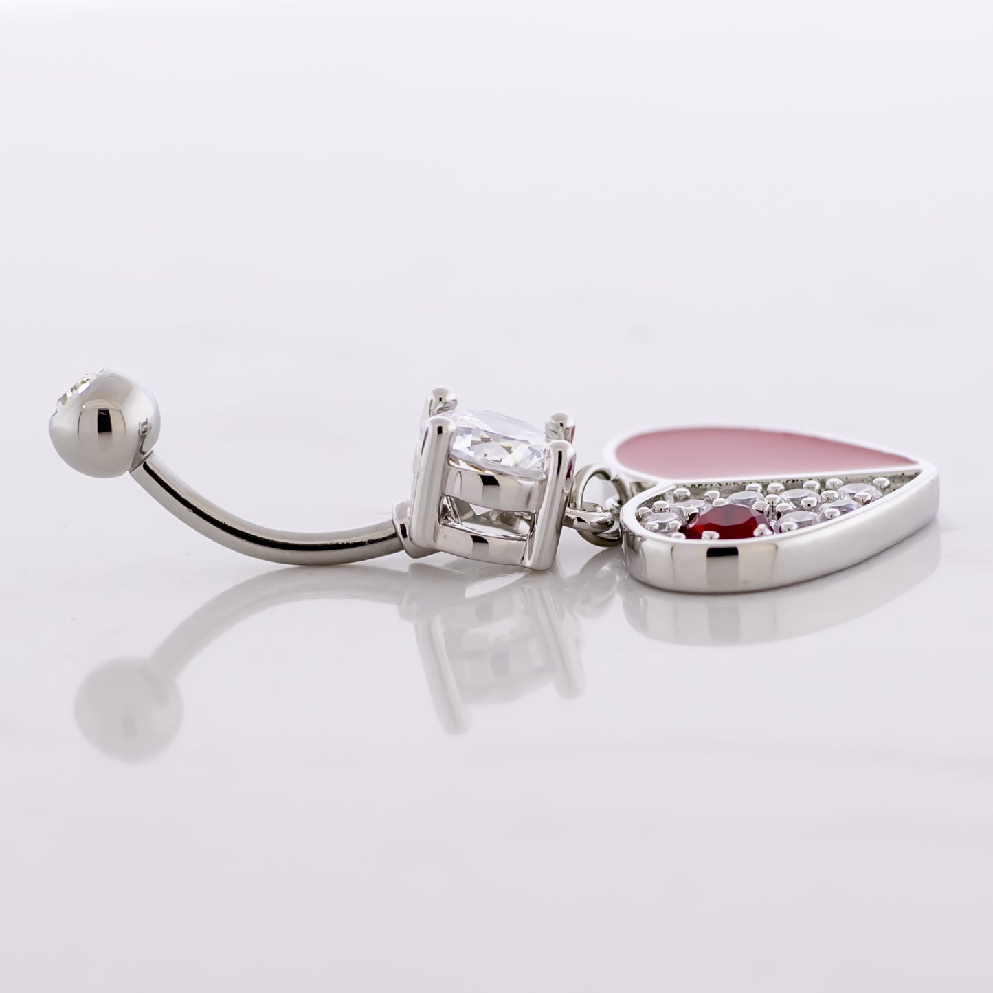 14G Two Toned Heart Navel Ring - Pierced Addiction