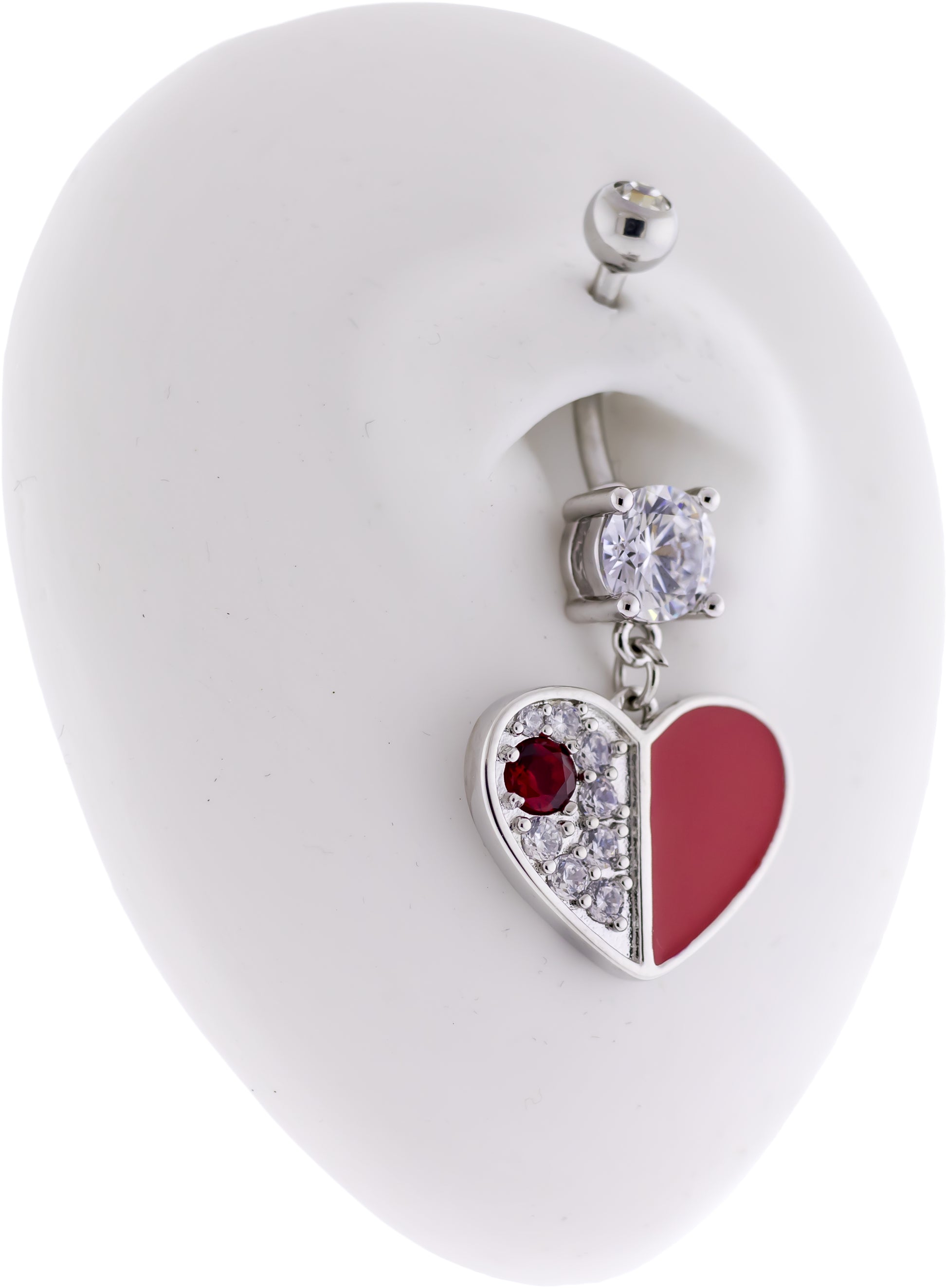 14G Two Toned Heart Navel Ring - Pierced Addiction