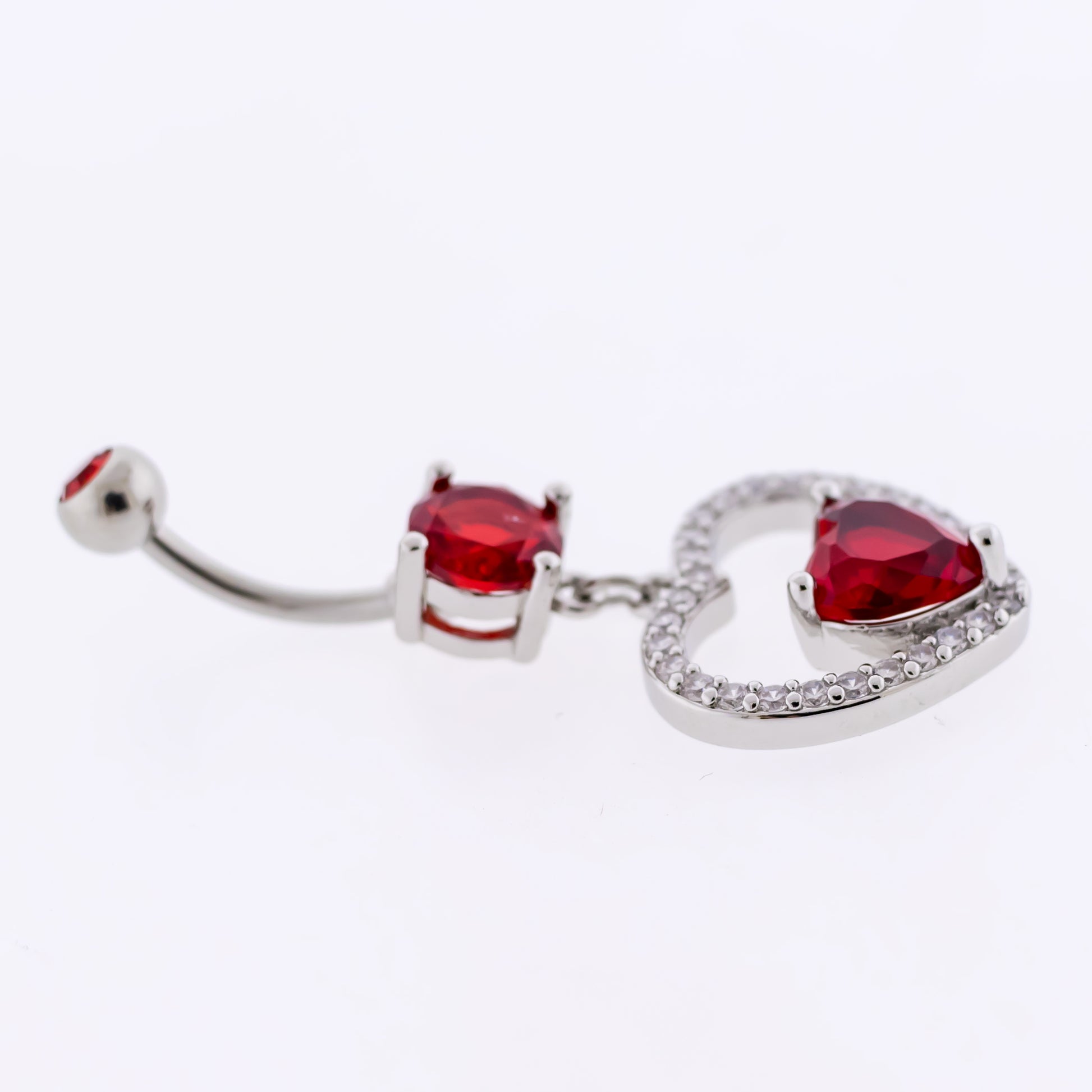 14G Gem Hearts Navel Ring - Pierced Addiction