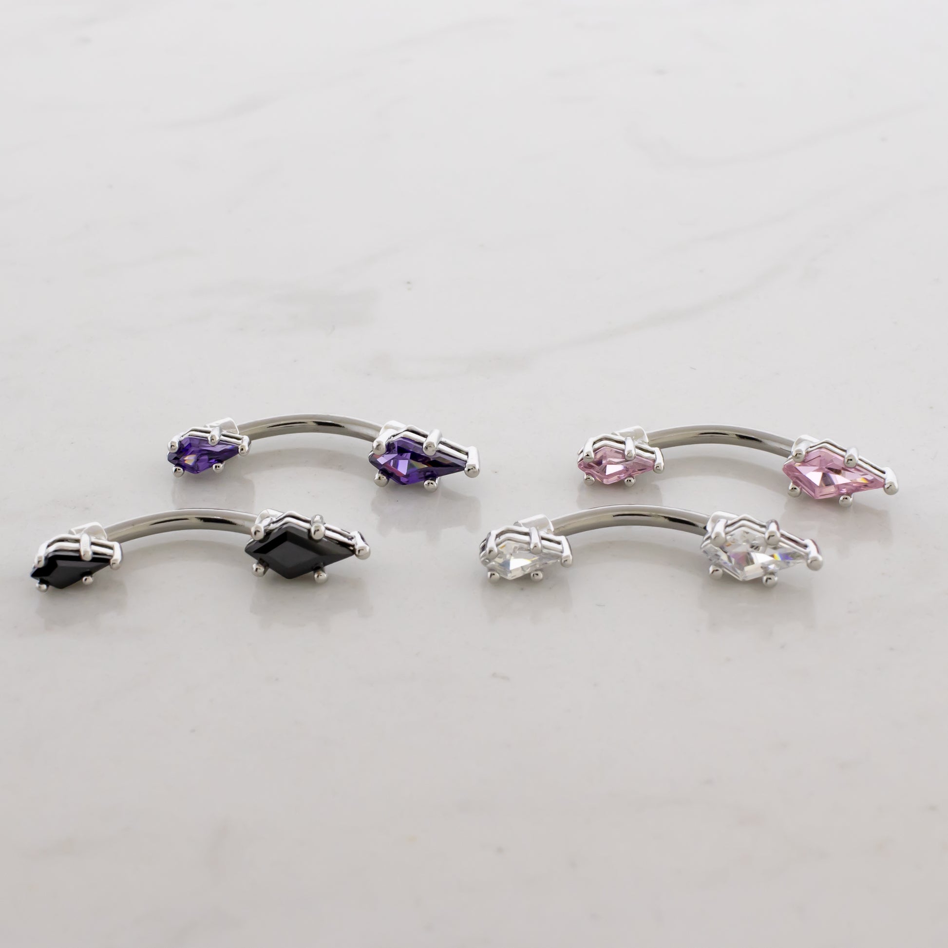 14G Kite Cut Gem Navel Barbell - Pierced Addiction