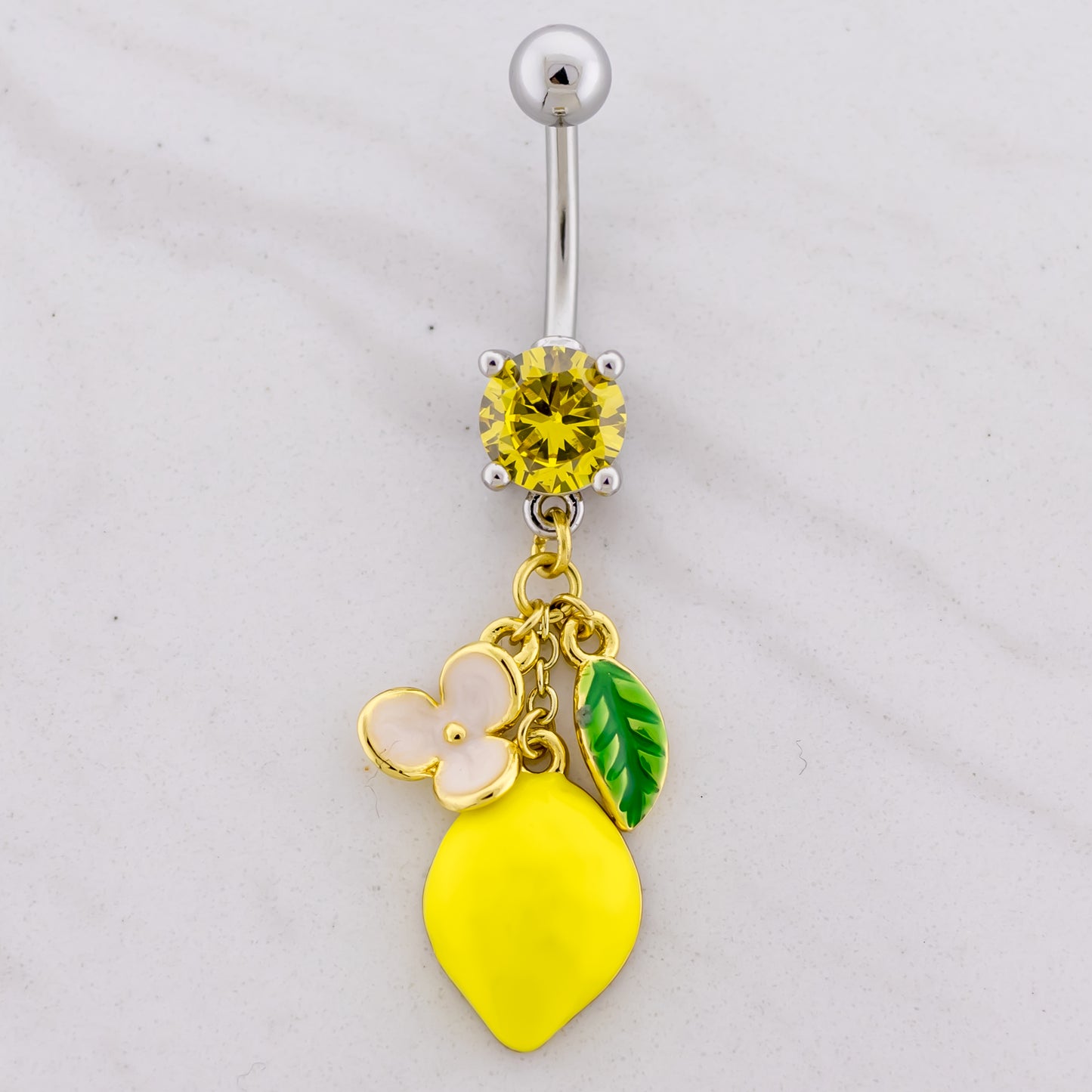 14G Lemon Navel Ring - Pierced Addiction