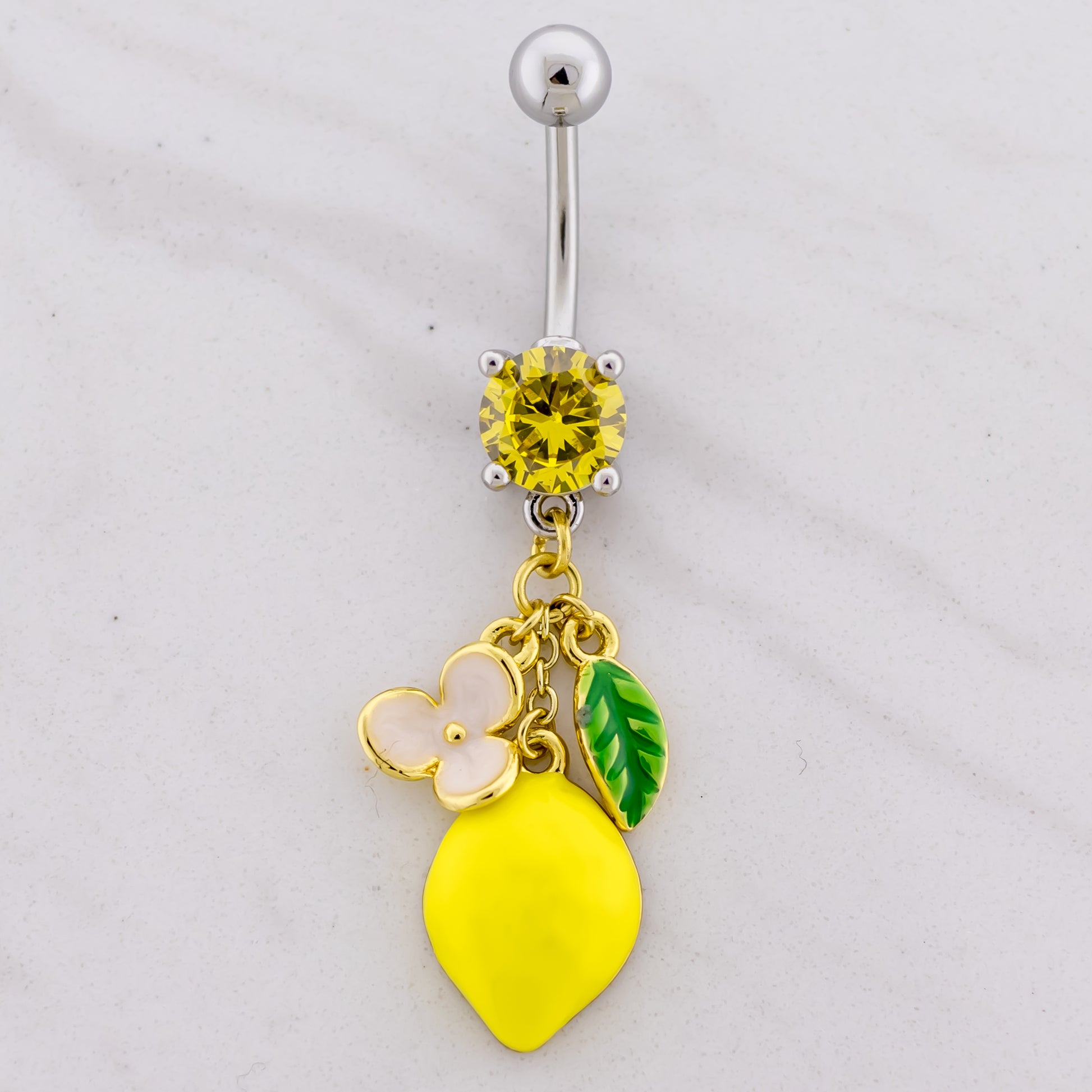14G Lemon Navel Ring - Pierced Addiction