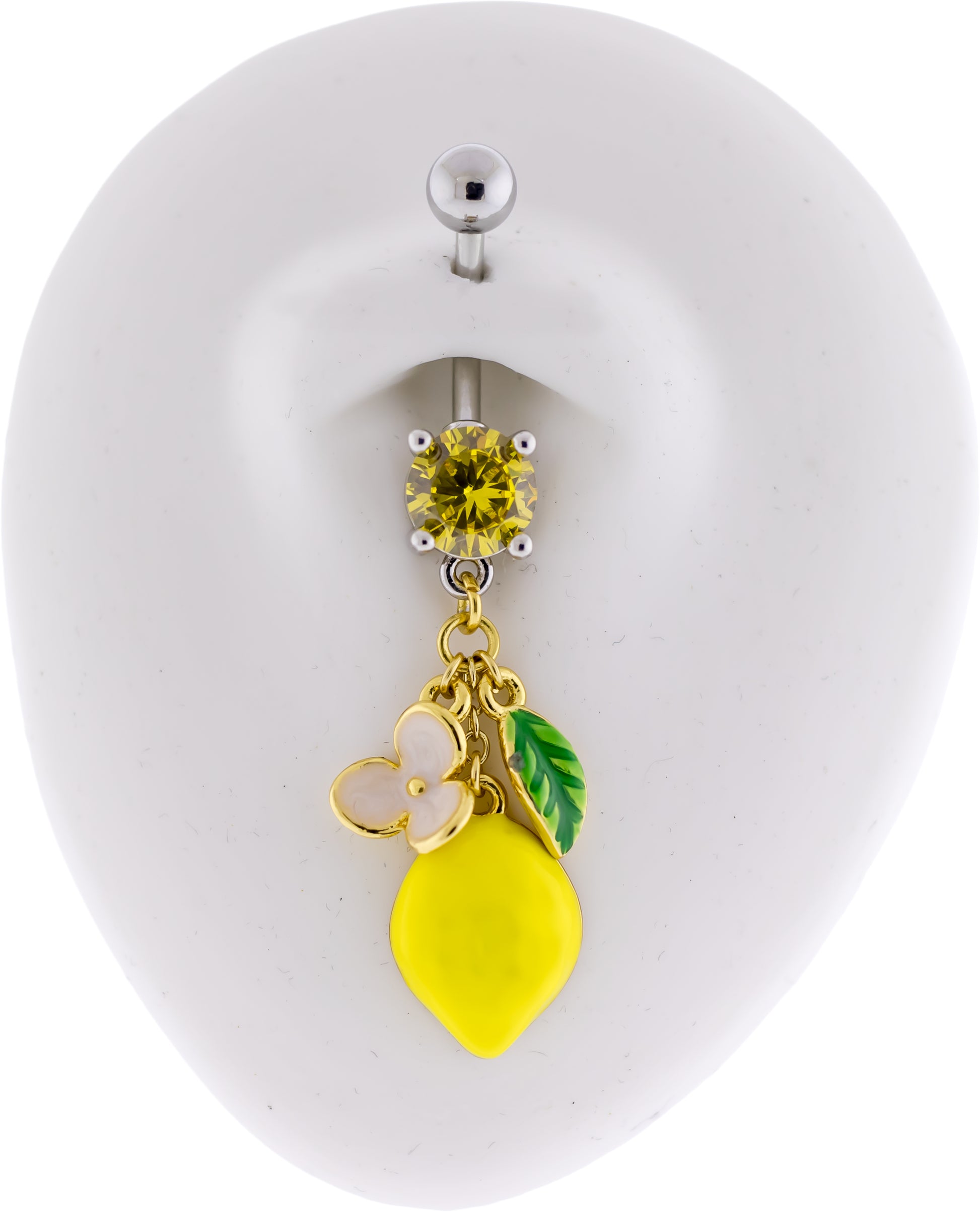 14G Lemon Navel Ring - Pierced Addiction