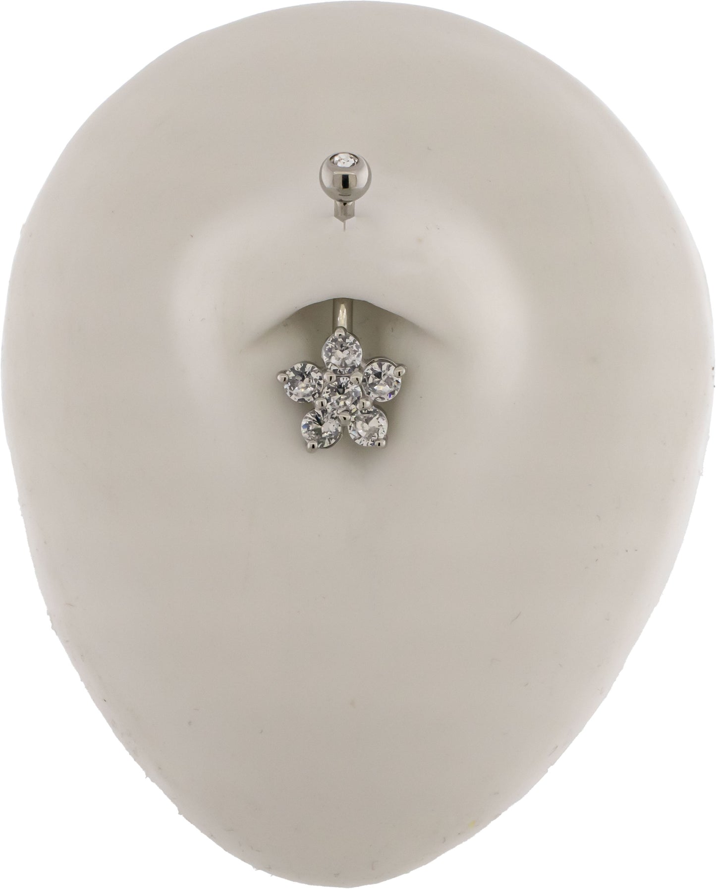 14G Flower Gem Navel Ring - Pierced Addiction