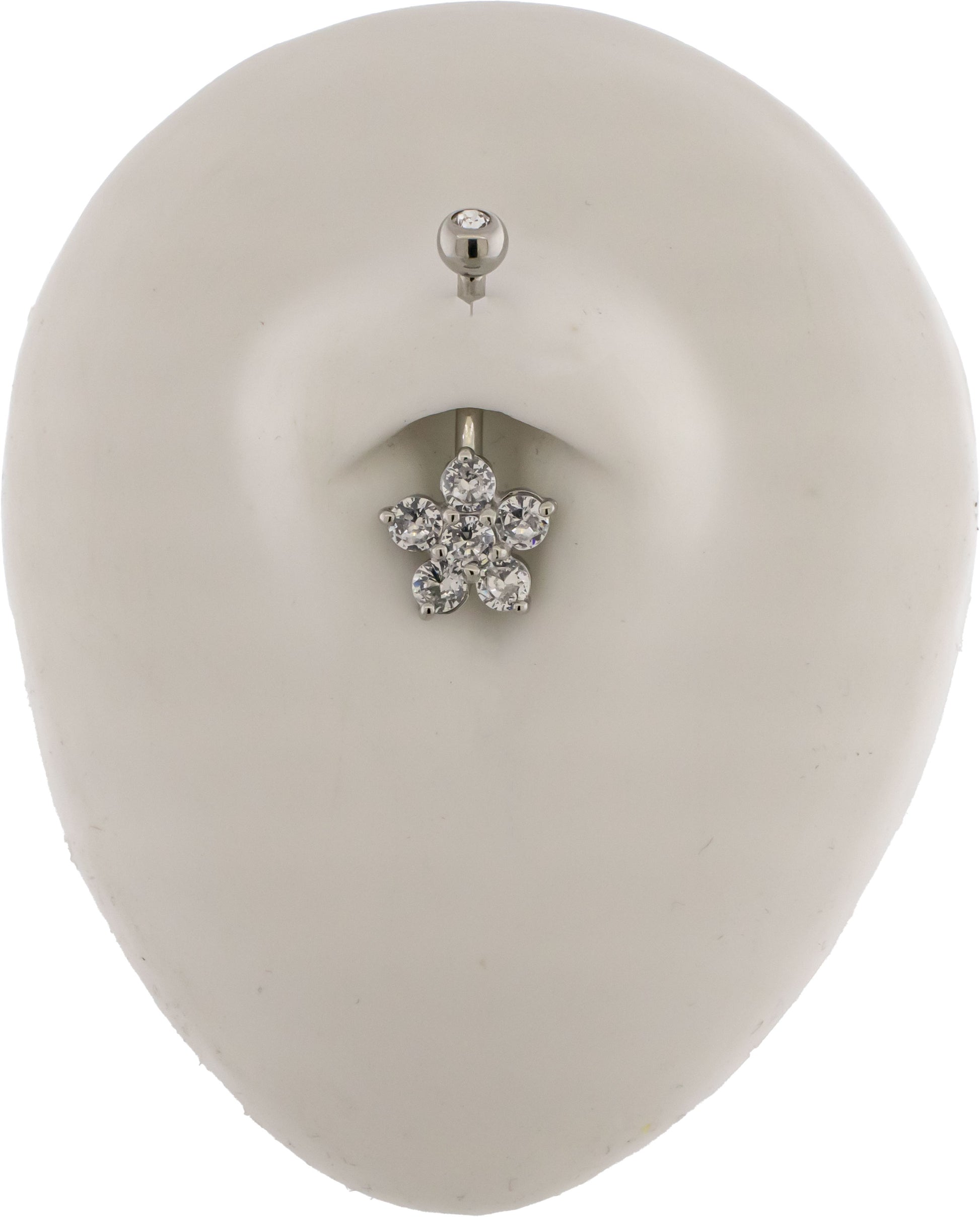 14G Flower Gem Navel Ring - Pierced Addiction