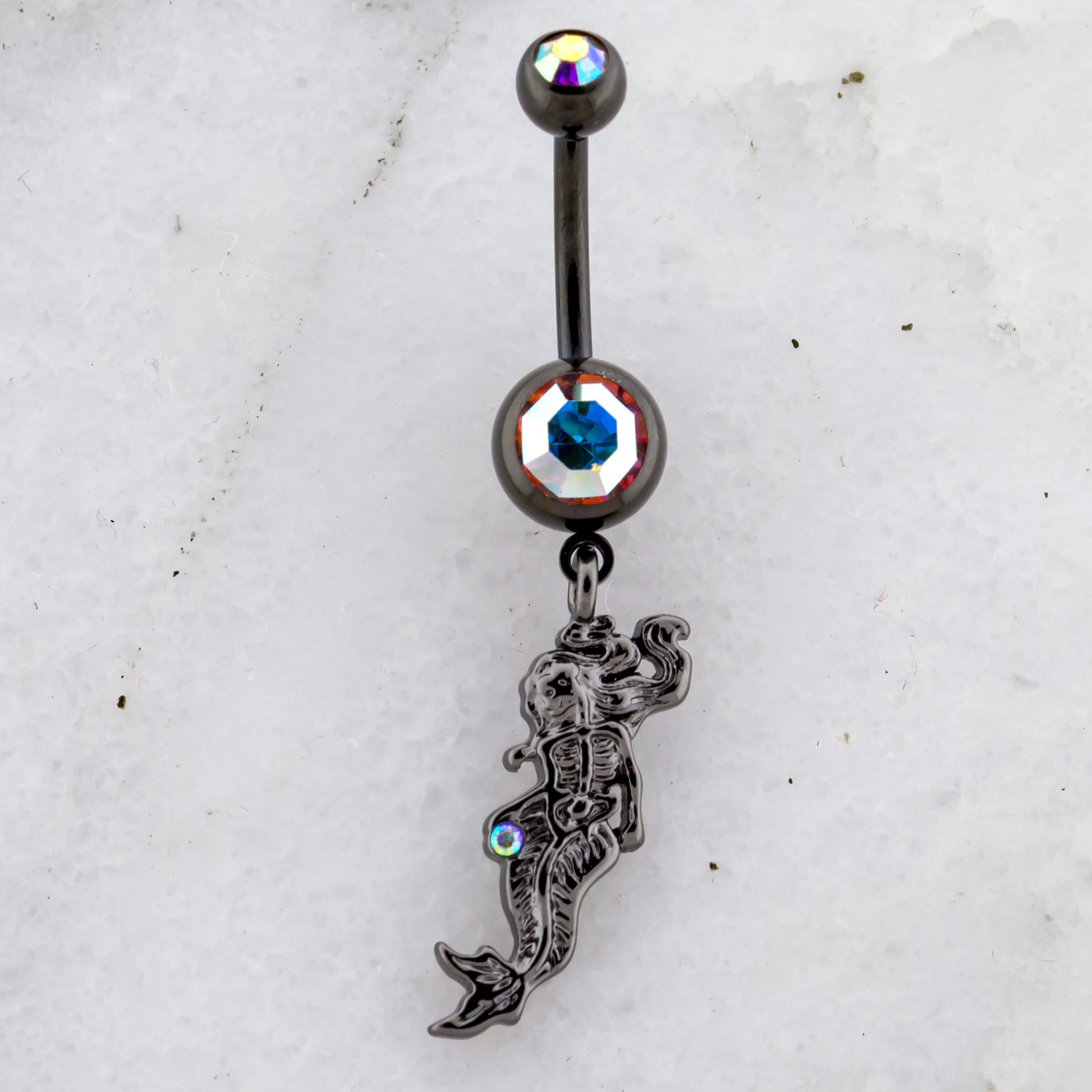 14G Skeleton Mermaid Navel Ring