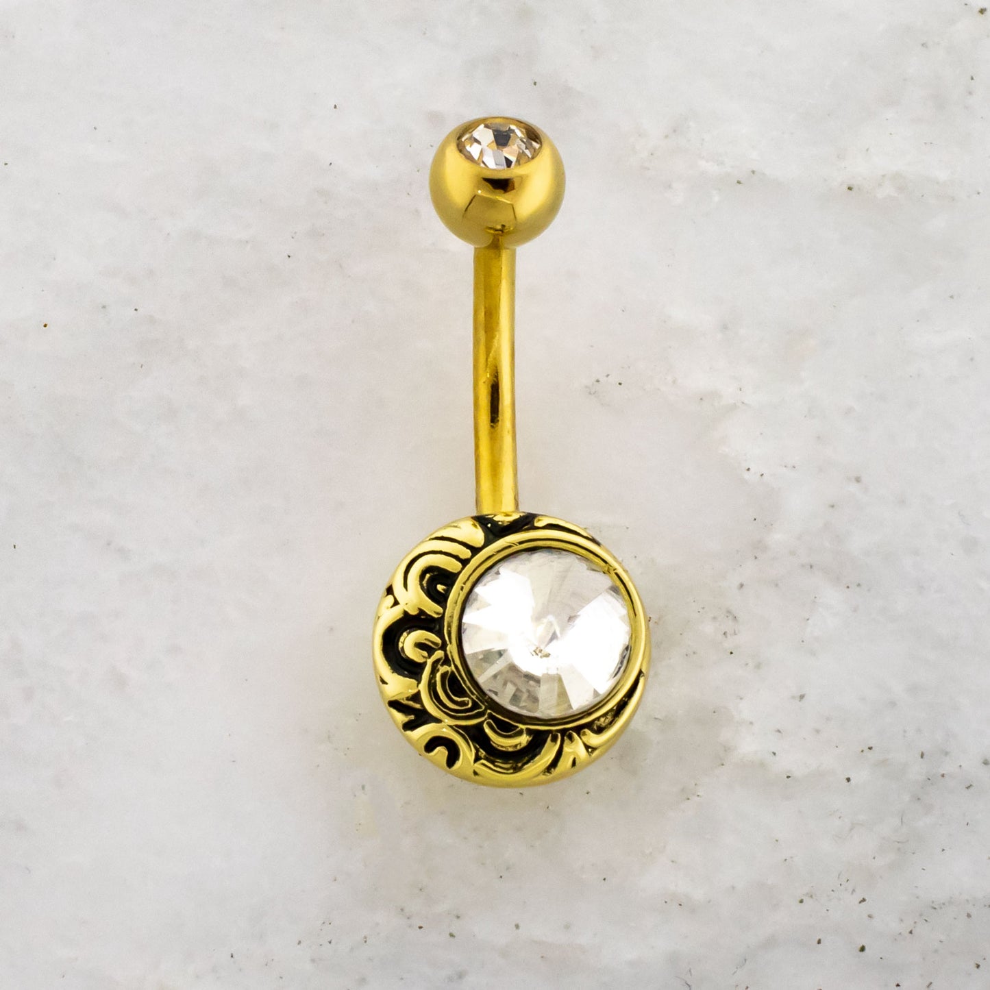 14G Tribal Crescent Navel Ring - Pierced Addiction